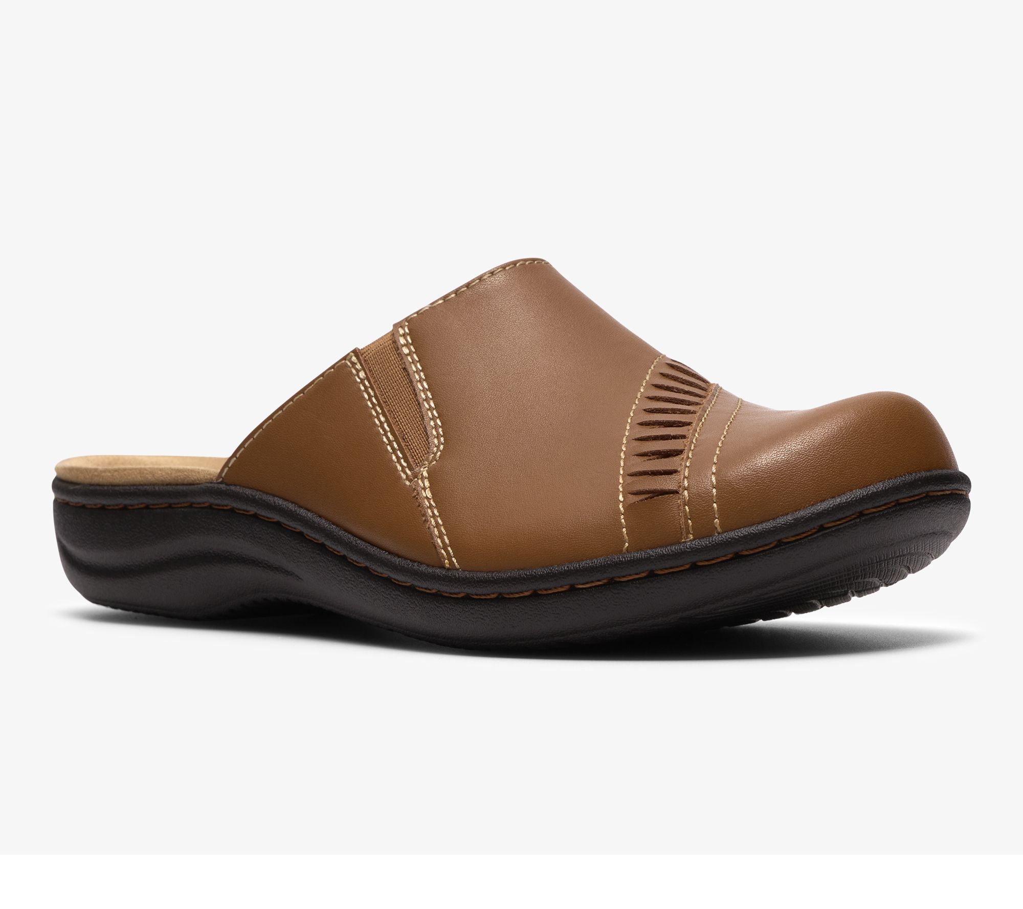 Clarks Collection Leather Mules -Laurieann Lux