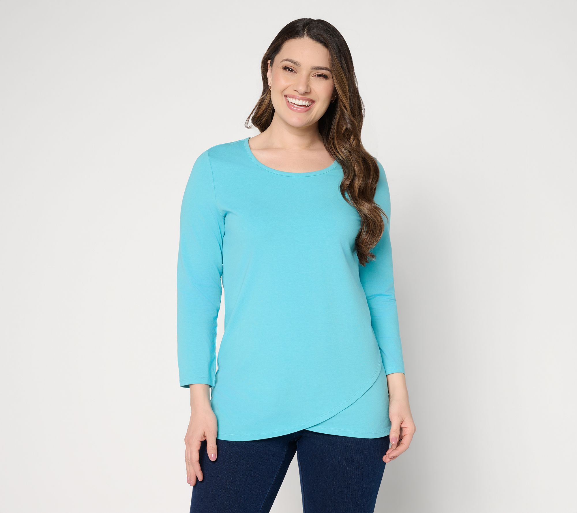 Denim & Co. Regular Perfect Jersey Tunic  with Tulip Hem