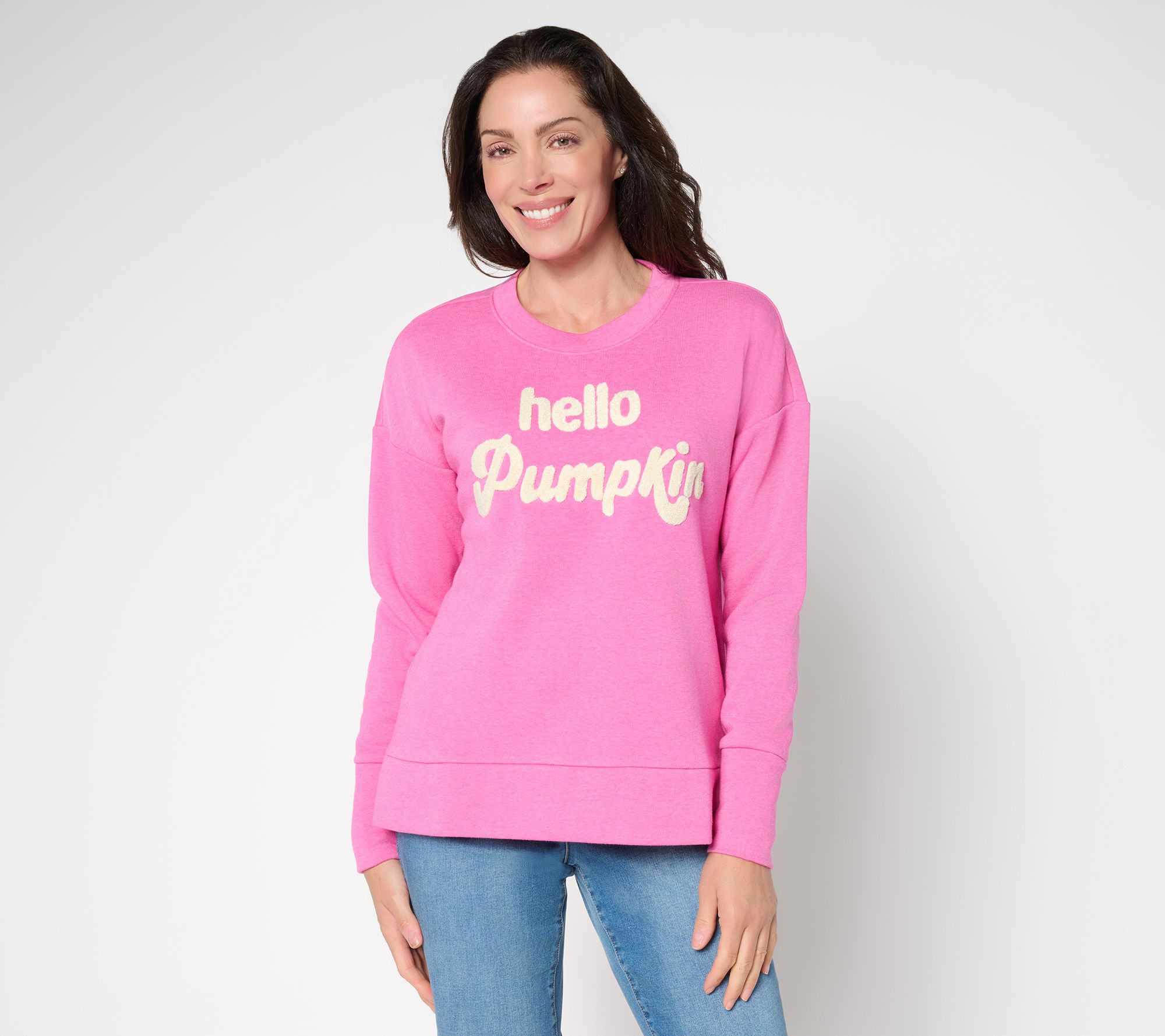 "As Is" Belle by Kim Gravel Sponge Fleece Hello Pumpkin Sweatshirt