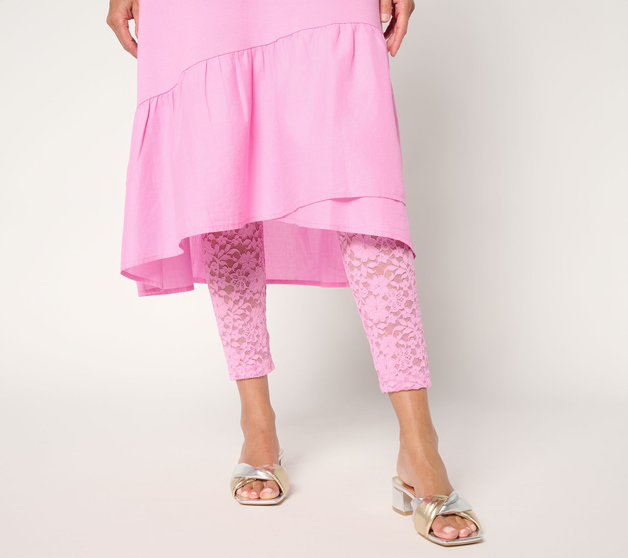 "As Is" LOGO Layers by Lori Goldstein Reg Stretch Lace Leggings