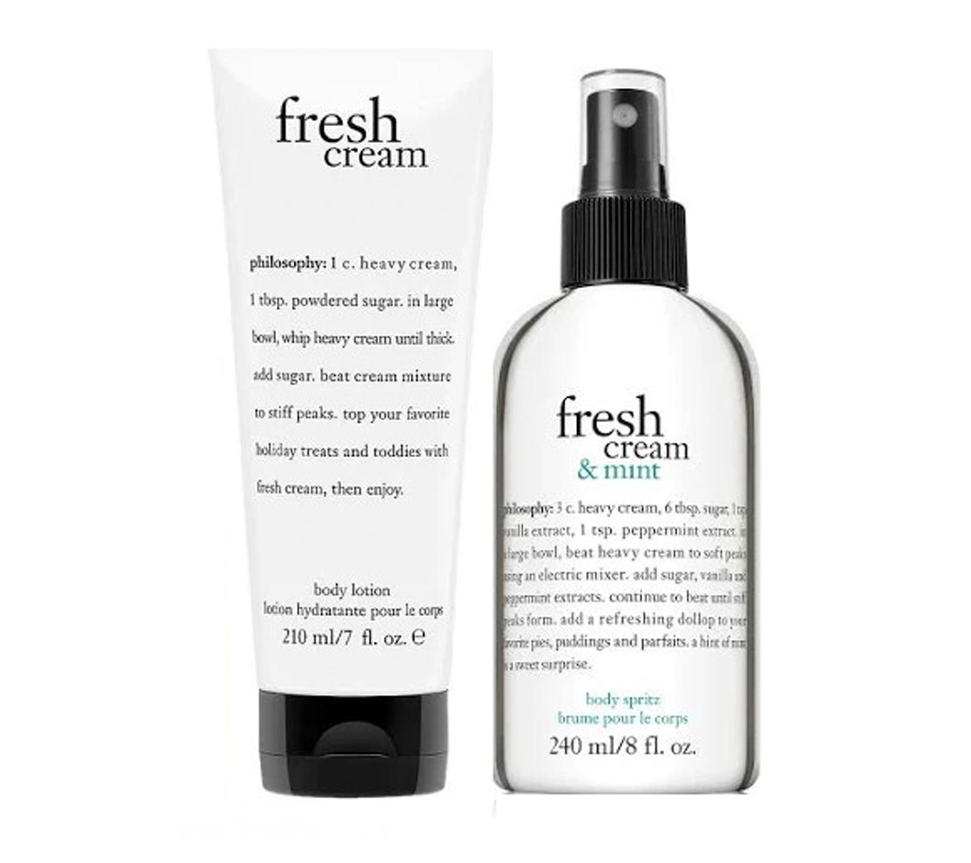 philosophy fresh cream & mint lotion and spritz  duo