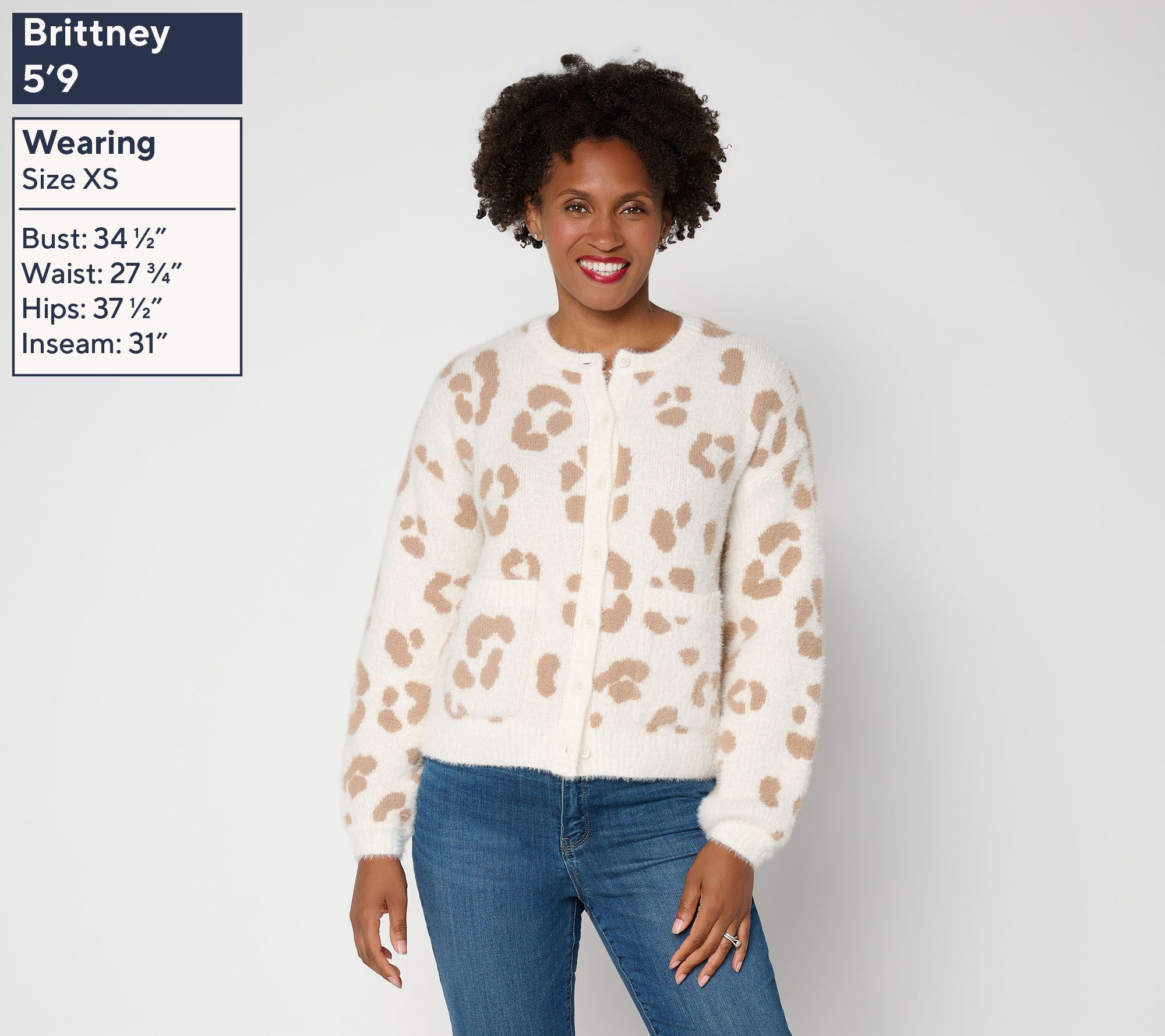 Me by Jennie Garth Animal Jacquard Cardigan | QVC
