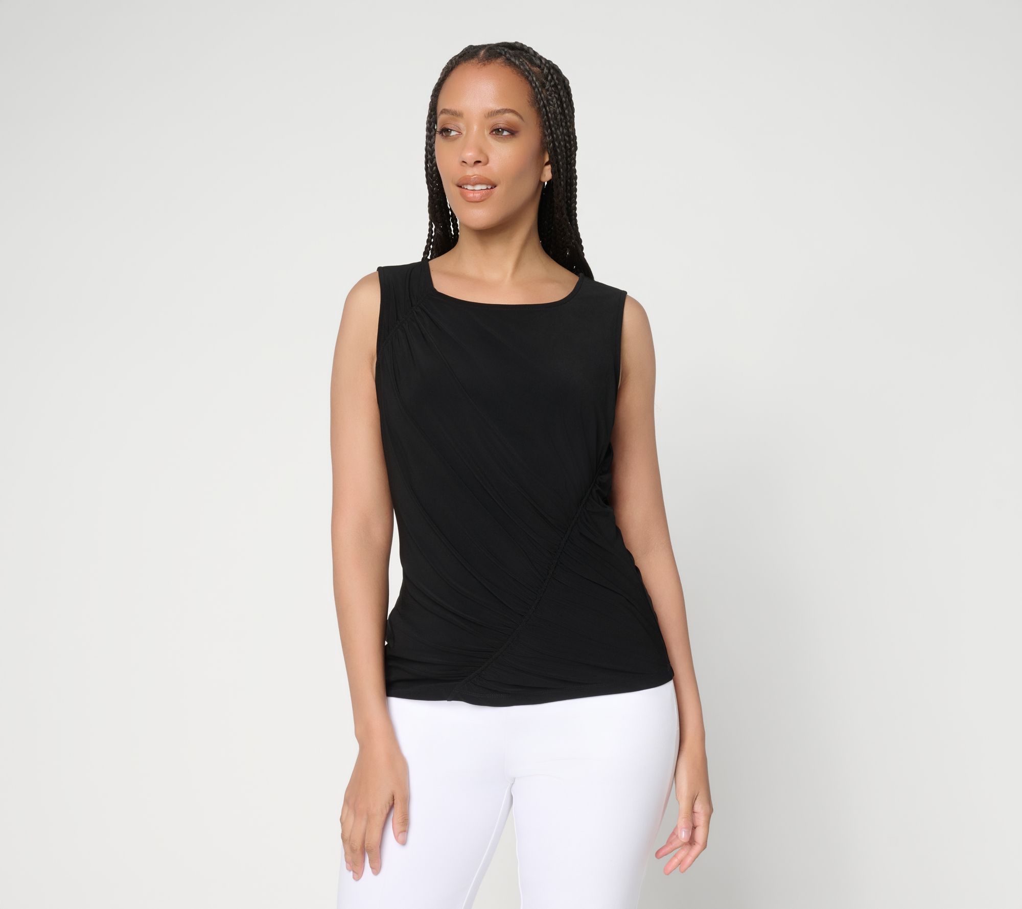 "As Is" Dennis Basso Italia Knit Ruched Top