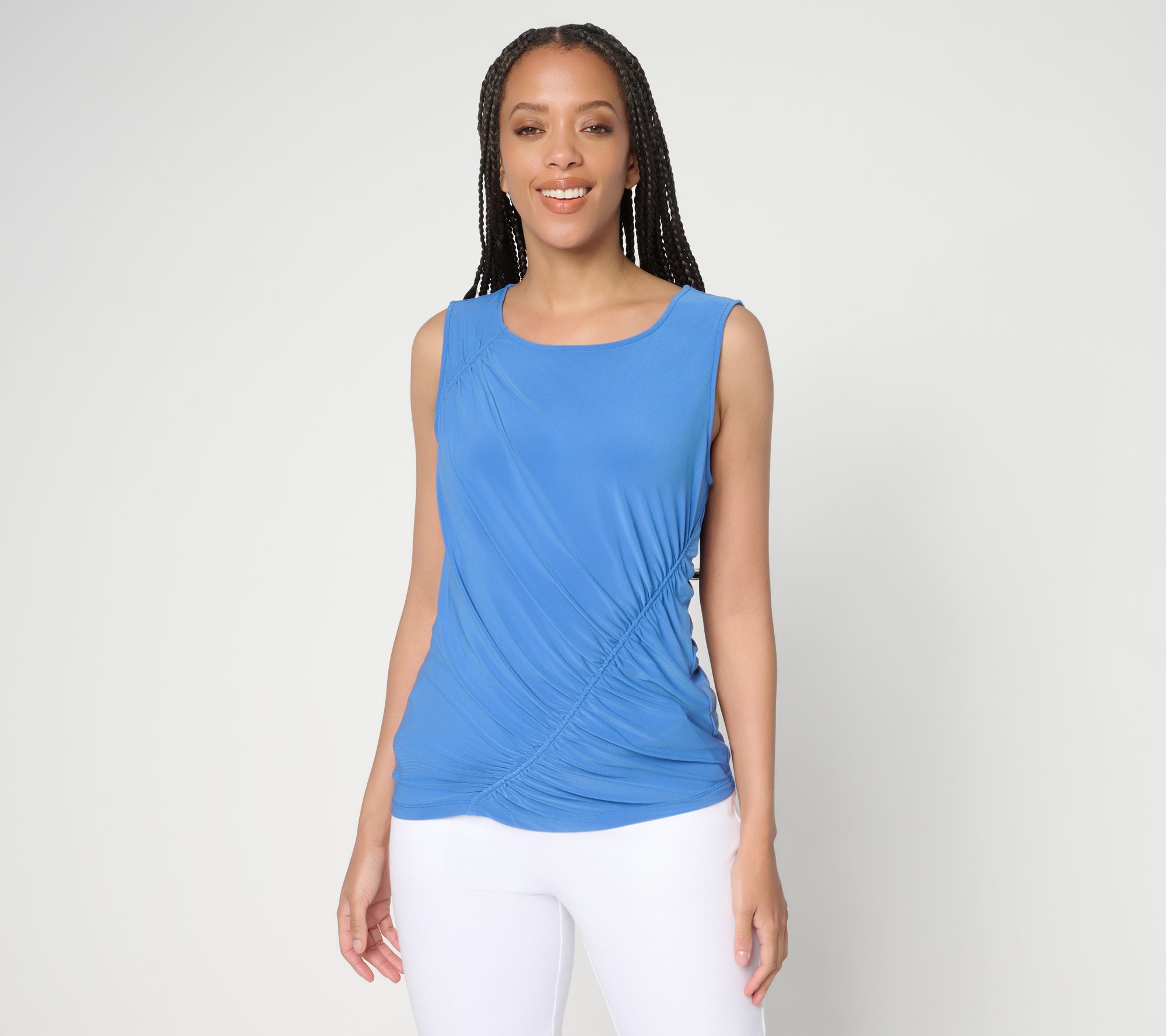 "As Is" Dennis Basso Italia Knit Ruched Top