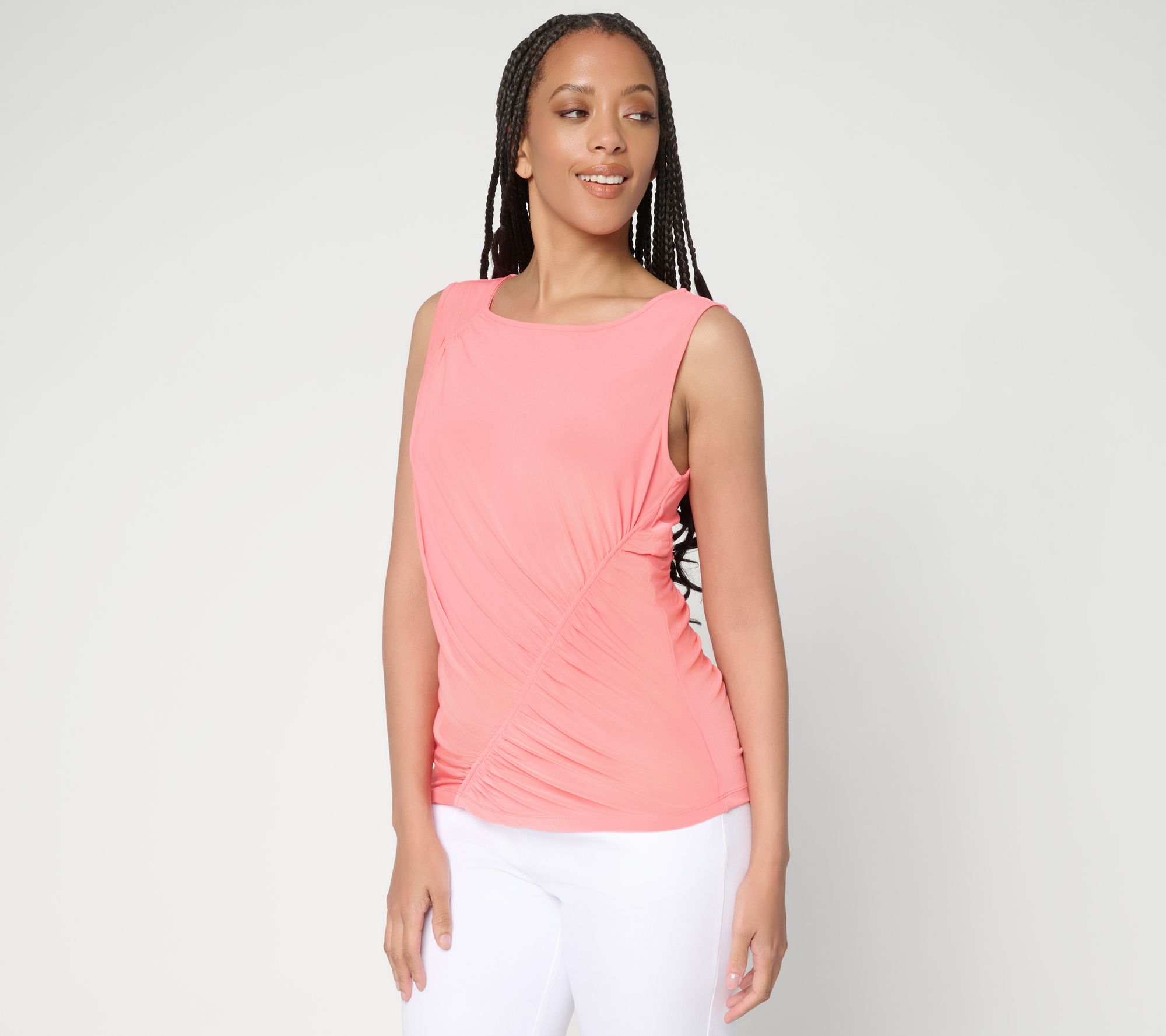 "As Is" Dennis Basso Italia Knit Ruched Top