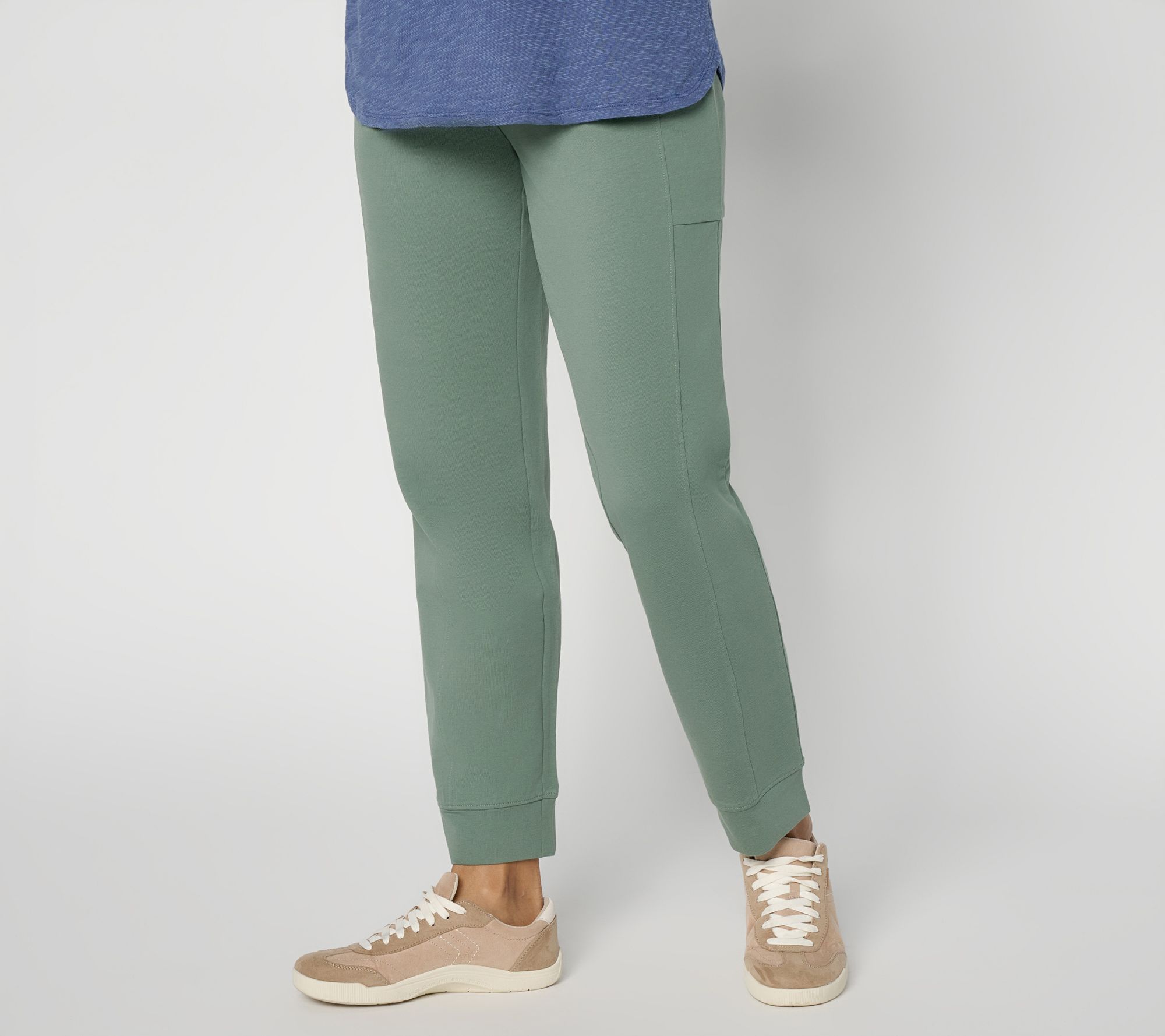 Denim & Co. Active Regular French Terry Slim Straight Ankle Pants