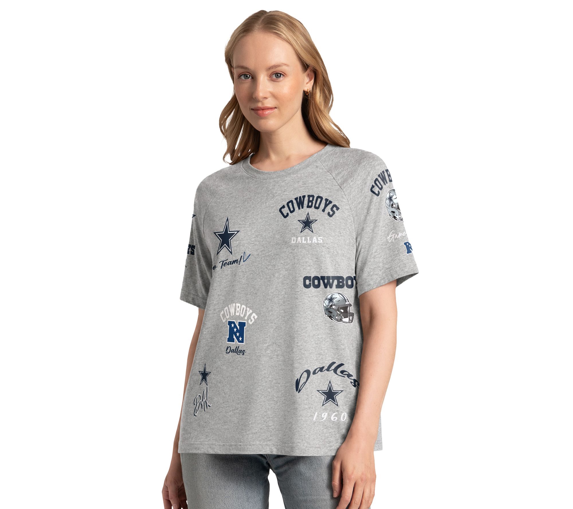 NFL Officially Licensed Dallas Women's LOGO Patch T-Shirt