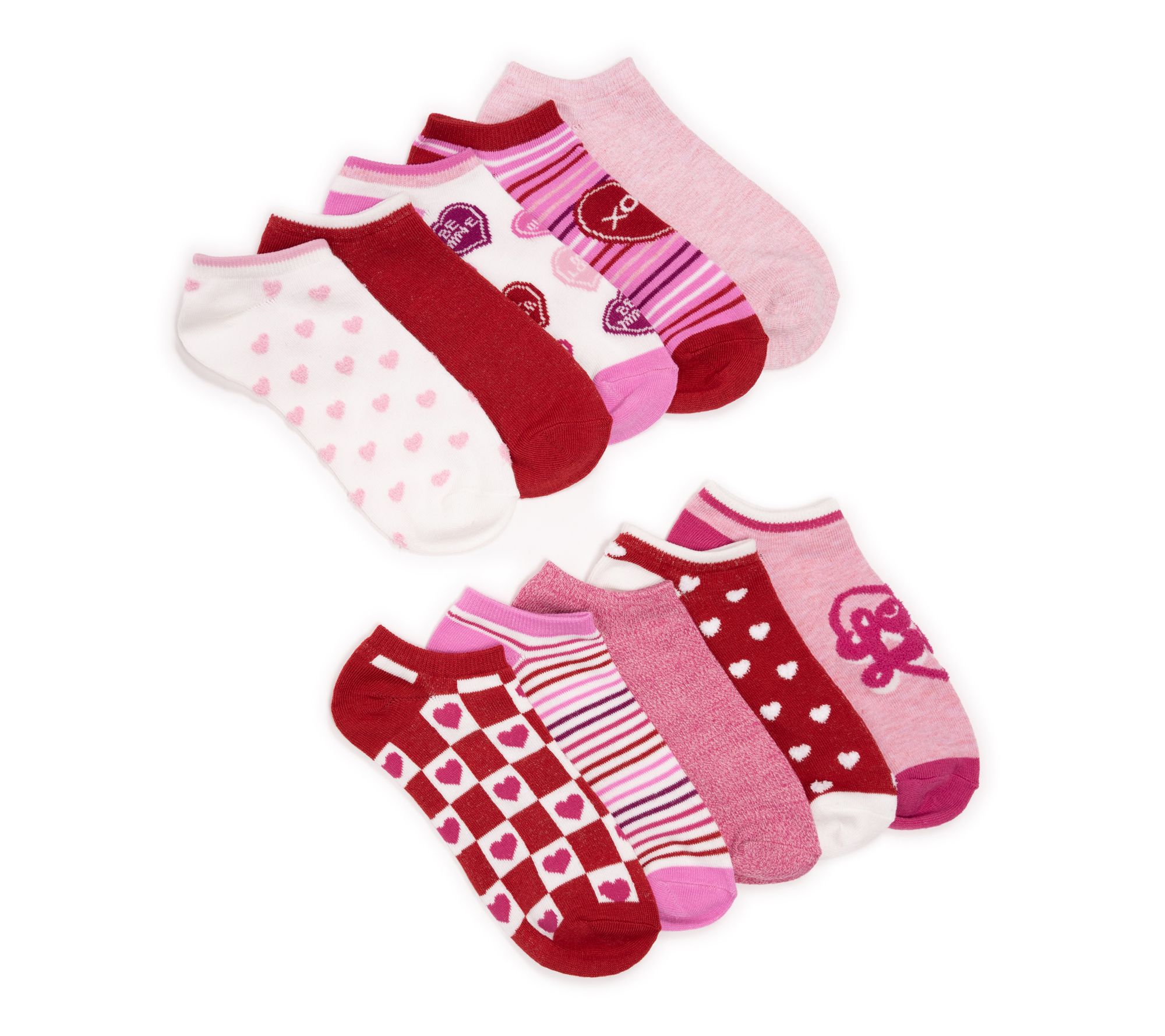 Muk Luks Set of 10 Valentine's Day Socks