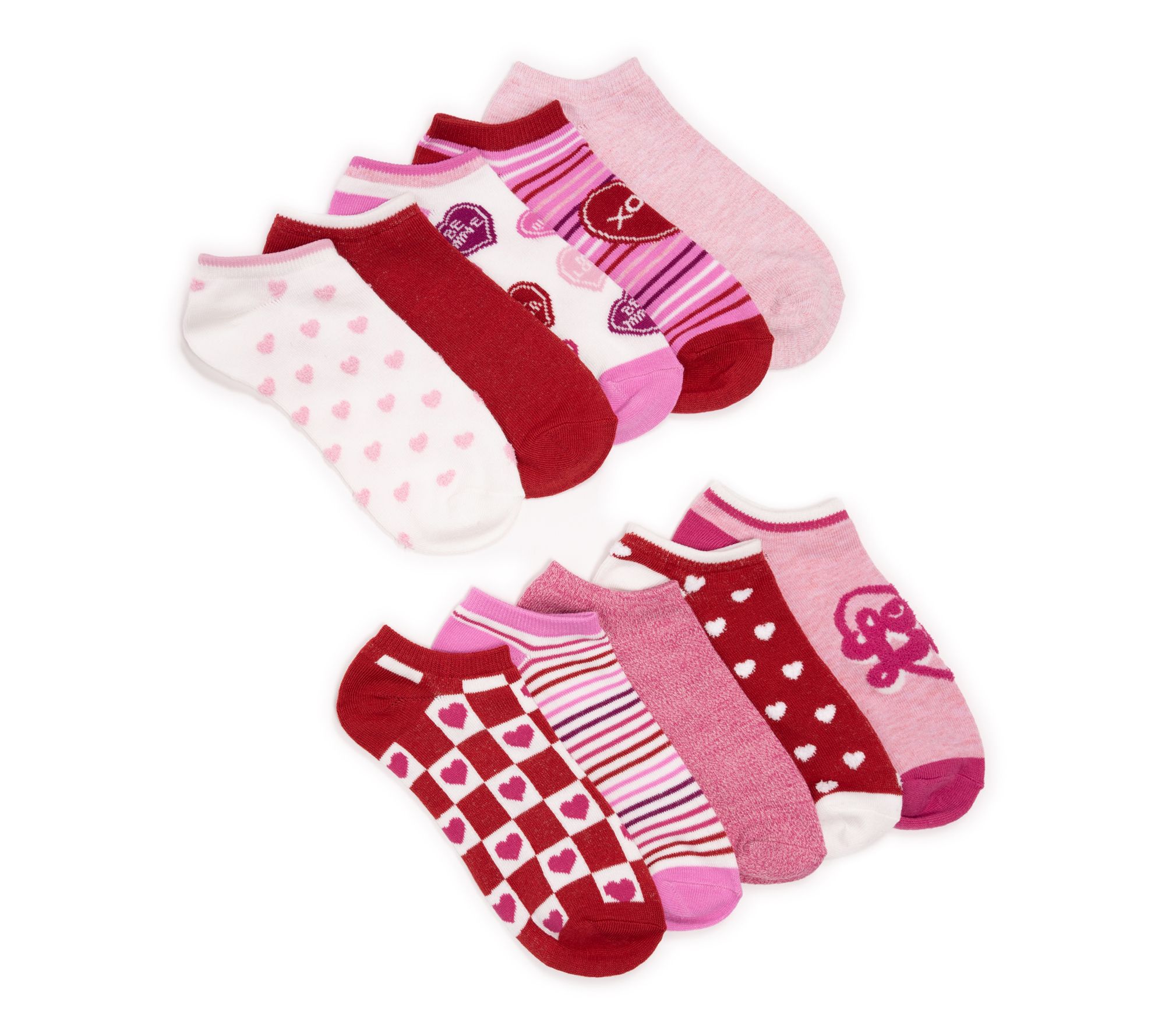 Muk Luks Set of 10 Valentine's Day Socks