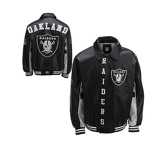 NFL Oakland Raiders Faux Leather Jacket 