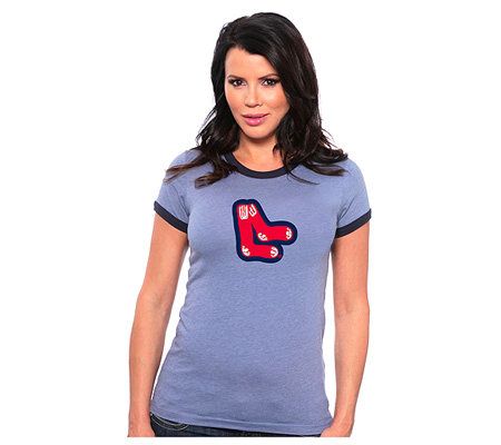 MLB Boston Red Sox Women's Cooperstown Ringer T-shirt 