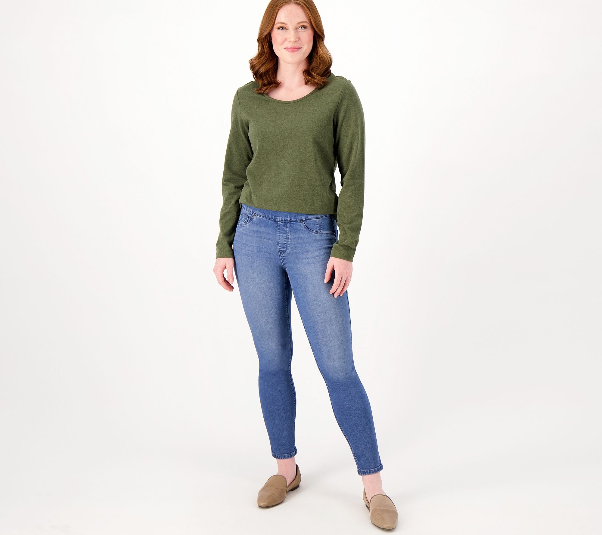 Laurie Felt Petite Silky Denim Cambre Ankle Skinny Jeans