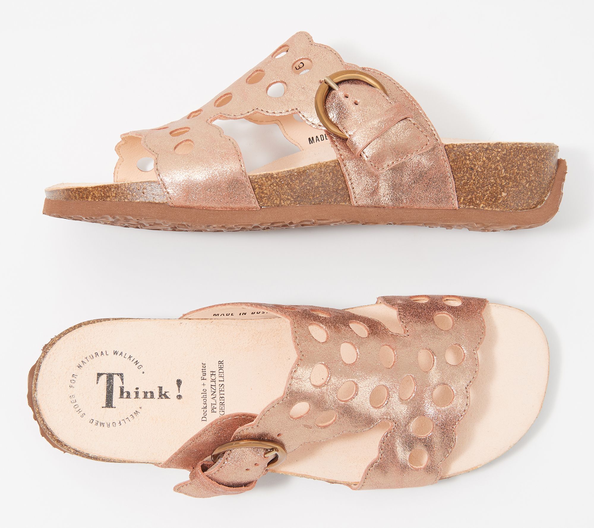 Think! Leather Cut-Out Sandals Mizzi -