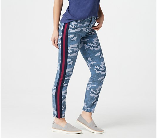 Laurie Felt Power Silky Track Stripe Camo Print Jeans