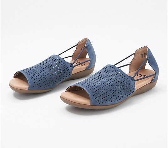 Earth Leather Perforated Sandals - Alder Abra