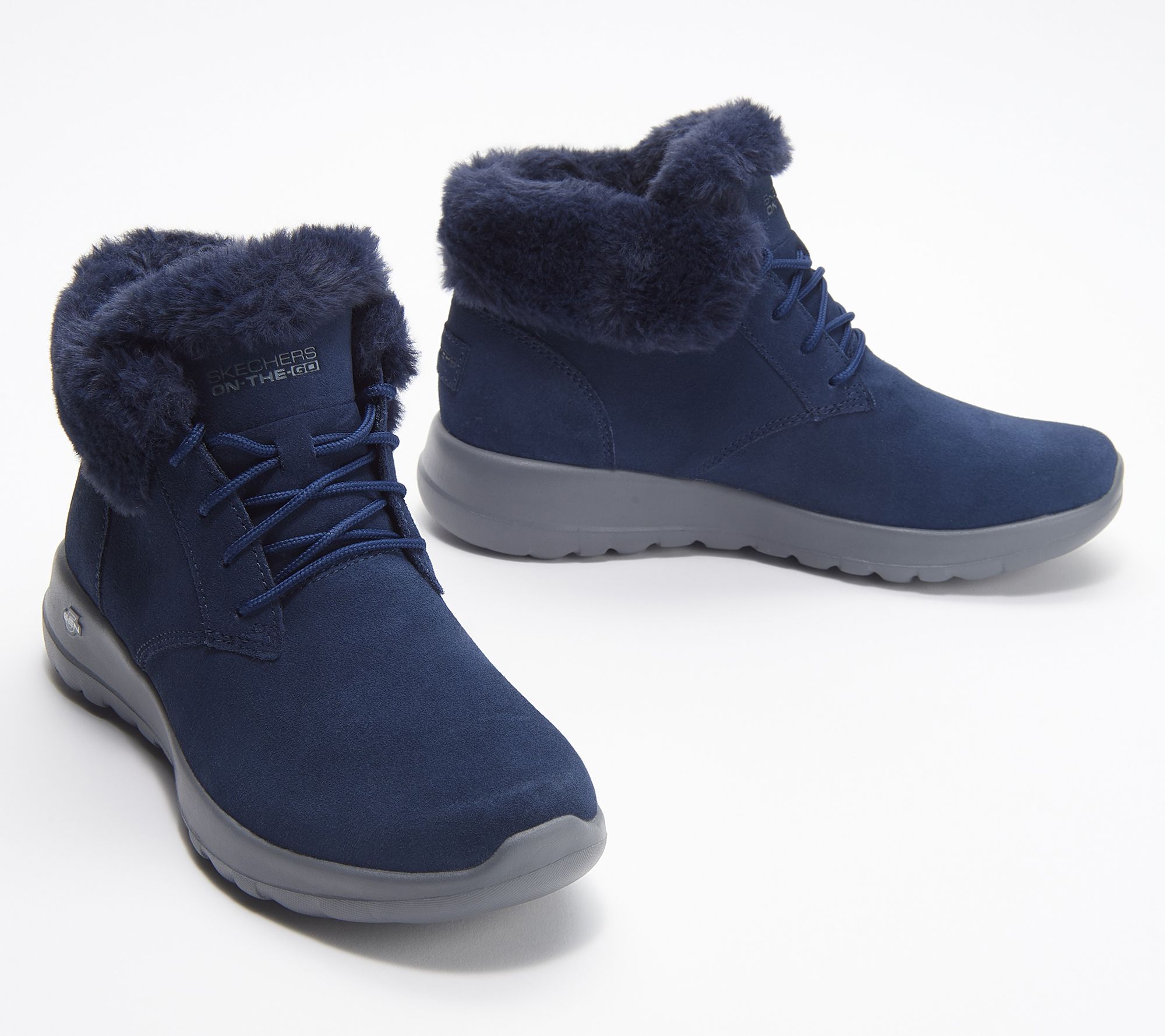 skechers on the go lace up suede boots