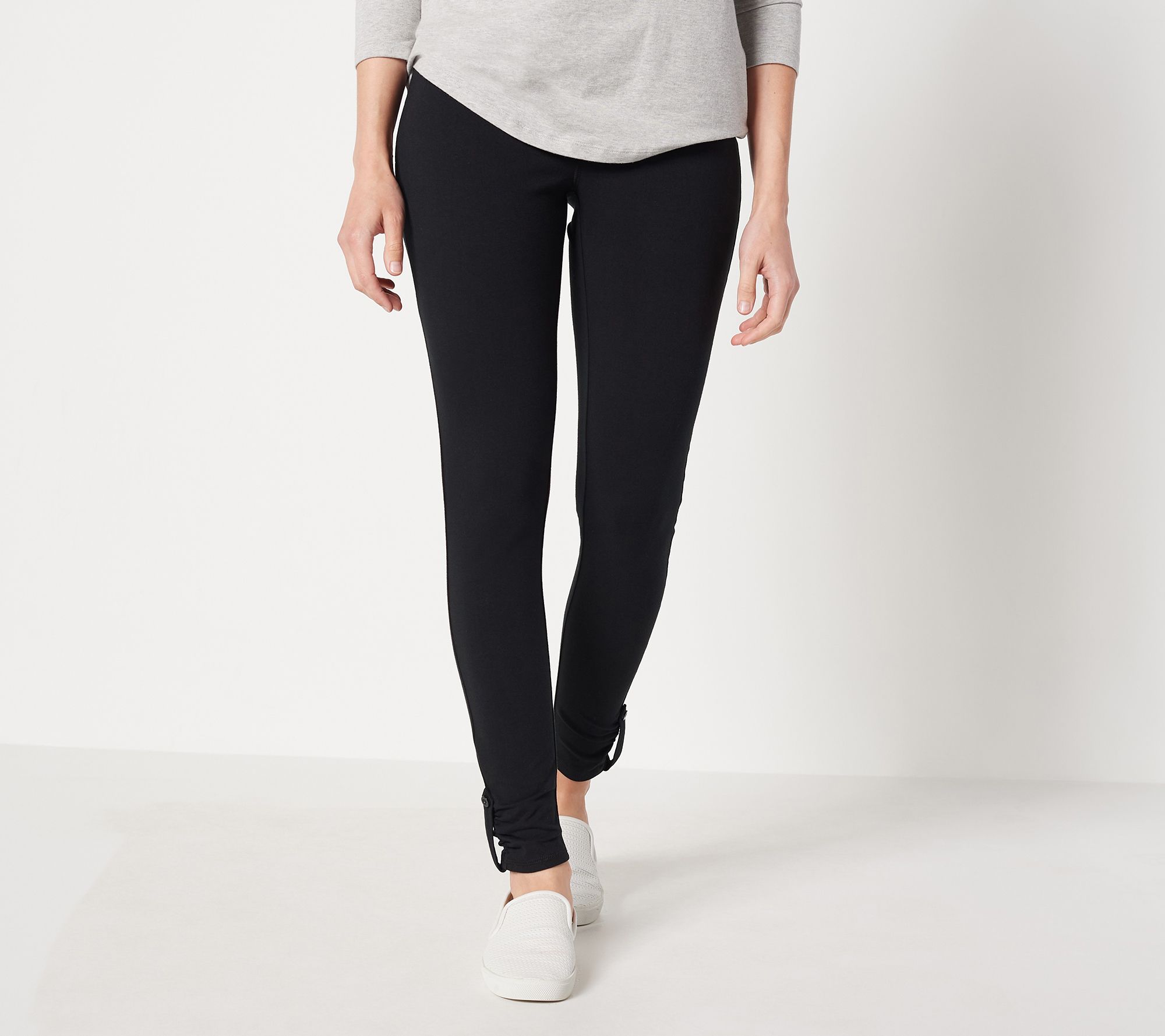 Denim & Co. Active Petite Duo Stretch Pant with Side Pocket 
