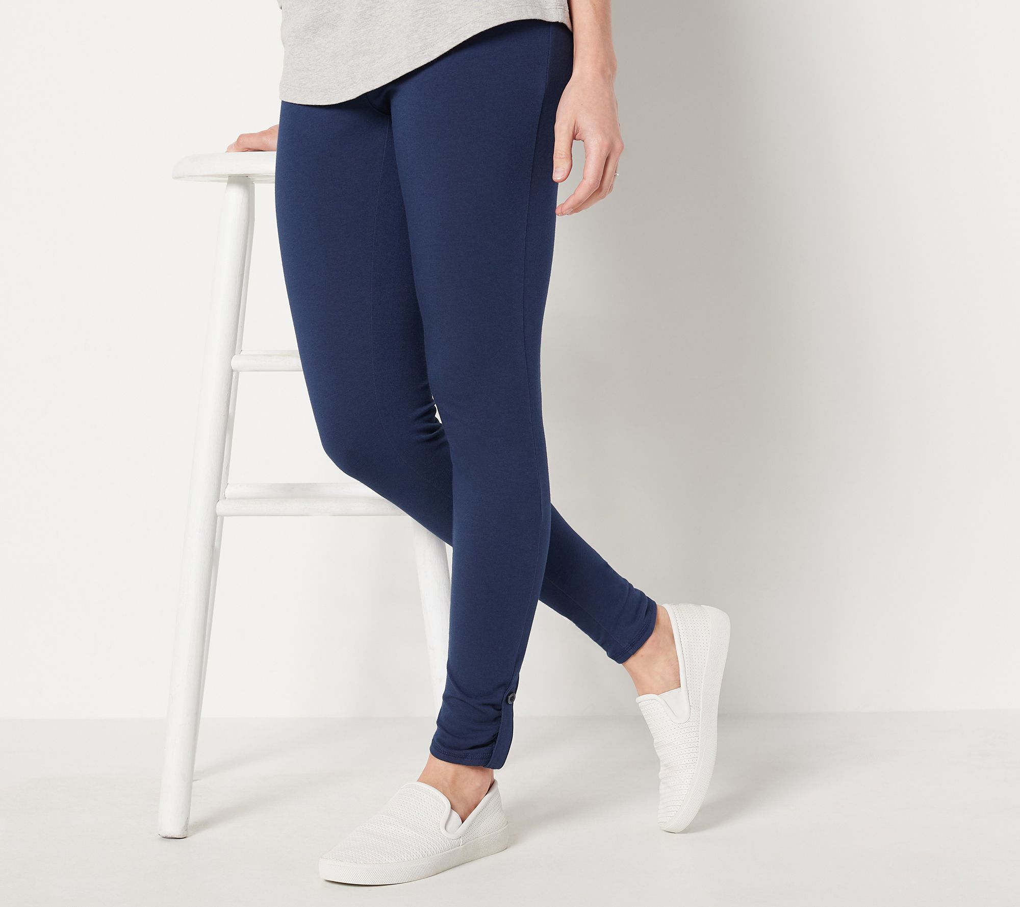 Denim & Co. Active Petite Duo Stretch Pull-On Legging with Ankle