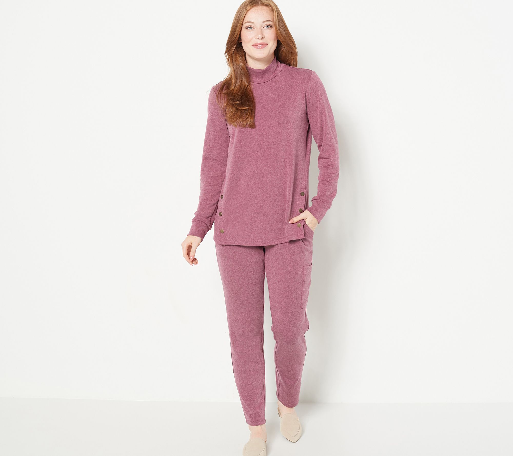 Susan Graver Weekend Petite Brushed Back Knit Utility Pants - QVC.com