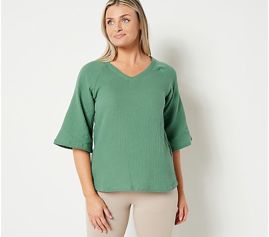 Cuddl Duds Cotton Gauze Relaxed Top
