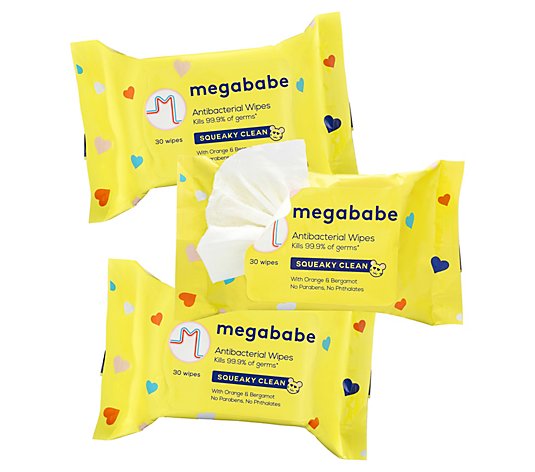 megababe Squeaky Clean Antibacterial Wipes