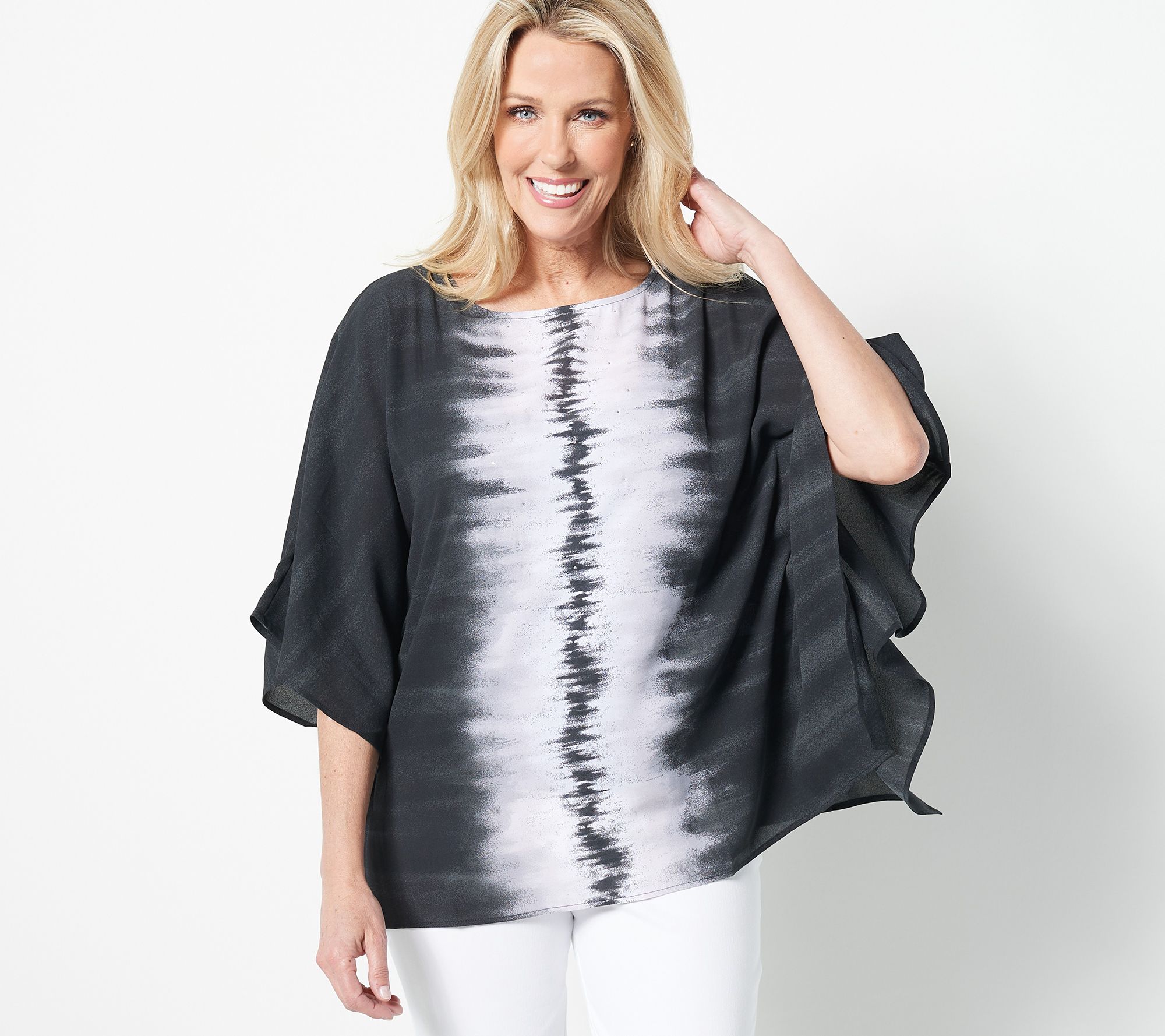 Quacker Factory Embellished Tie Dye Caftan