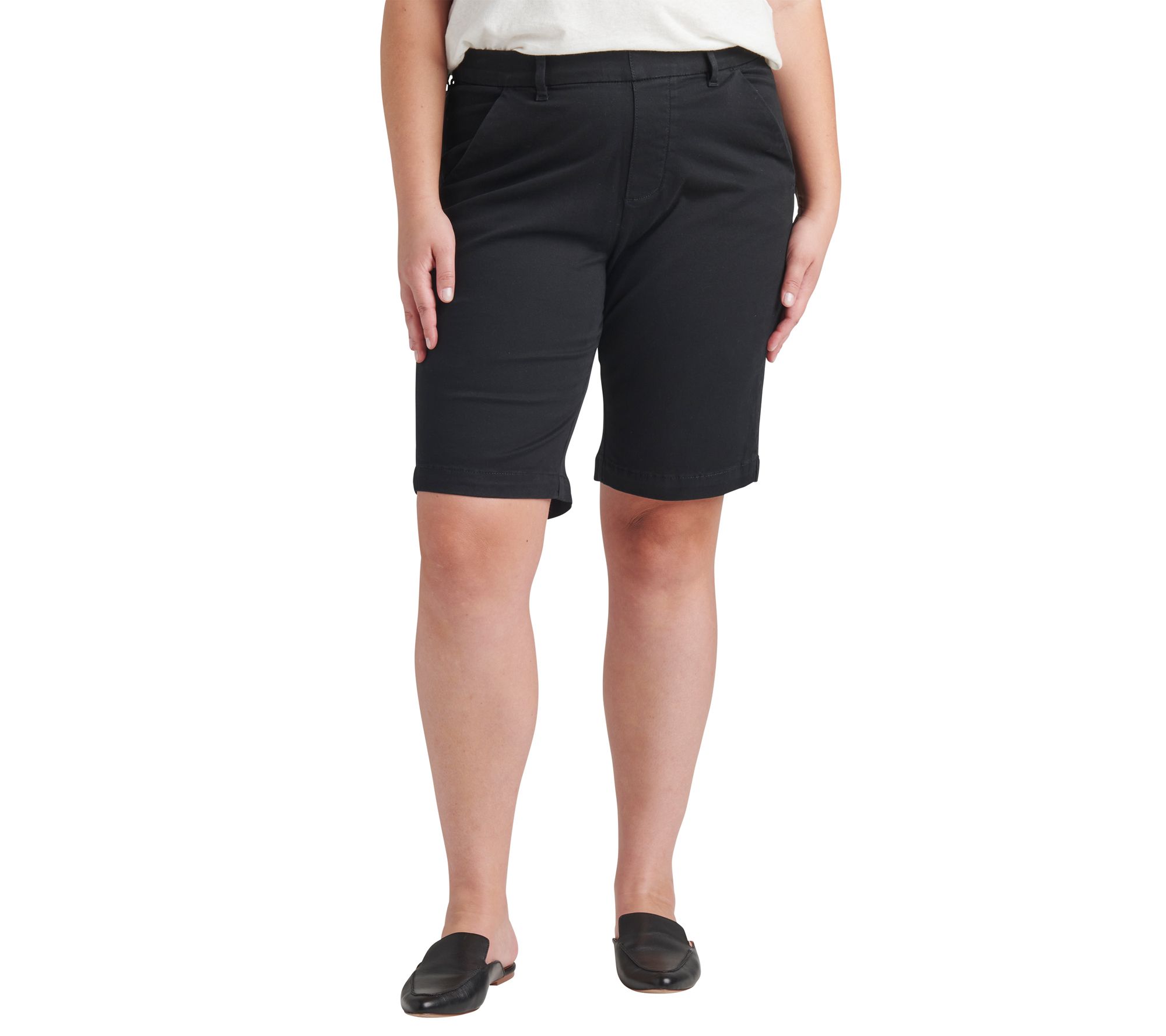 deur Gehoorzaamheid reflecteren JAG Plus Size Maddie Mid Rise Bermuda Pull-On Shorts - QVC.com