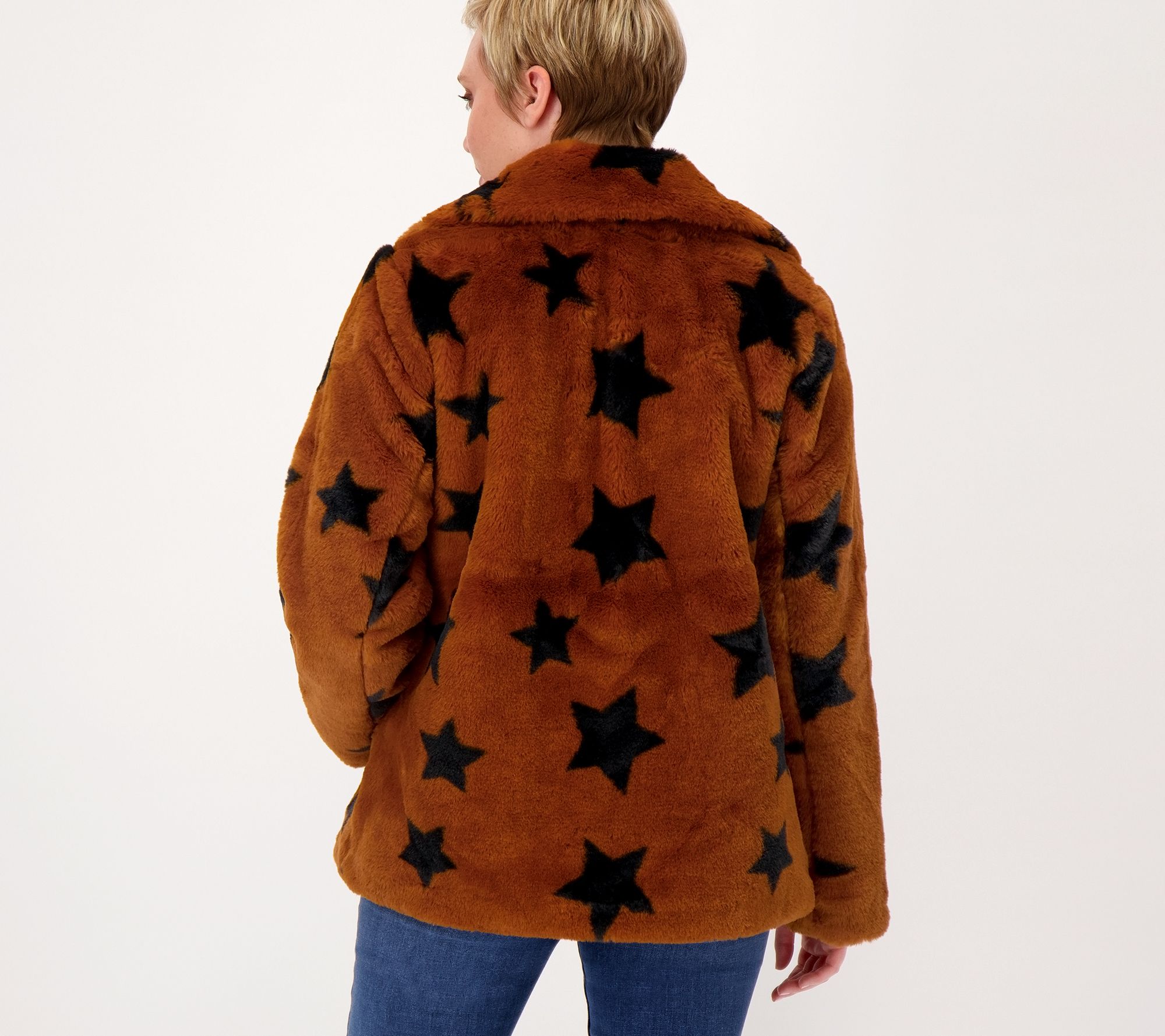 Thread Collective Faux Bunny Star Coat with Pockets