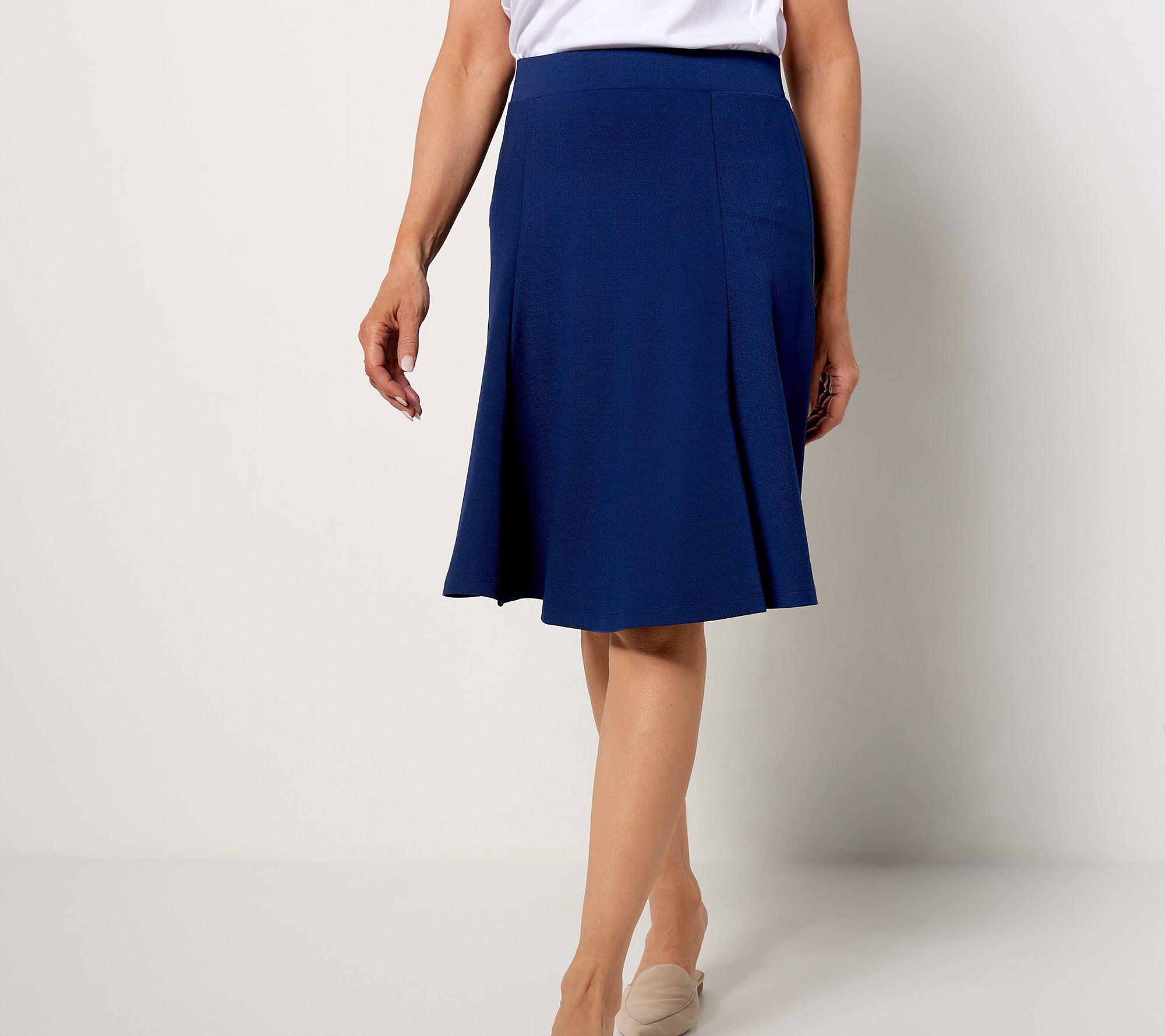 "As Is" Isaac Mizrahi Live! Regular Pebble Knit Gore Skort