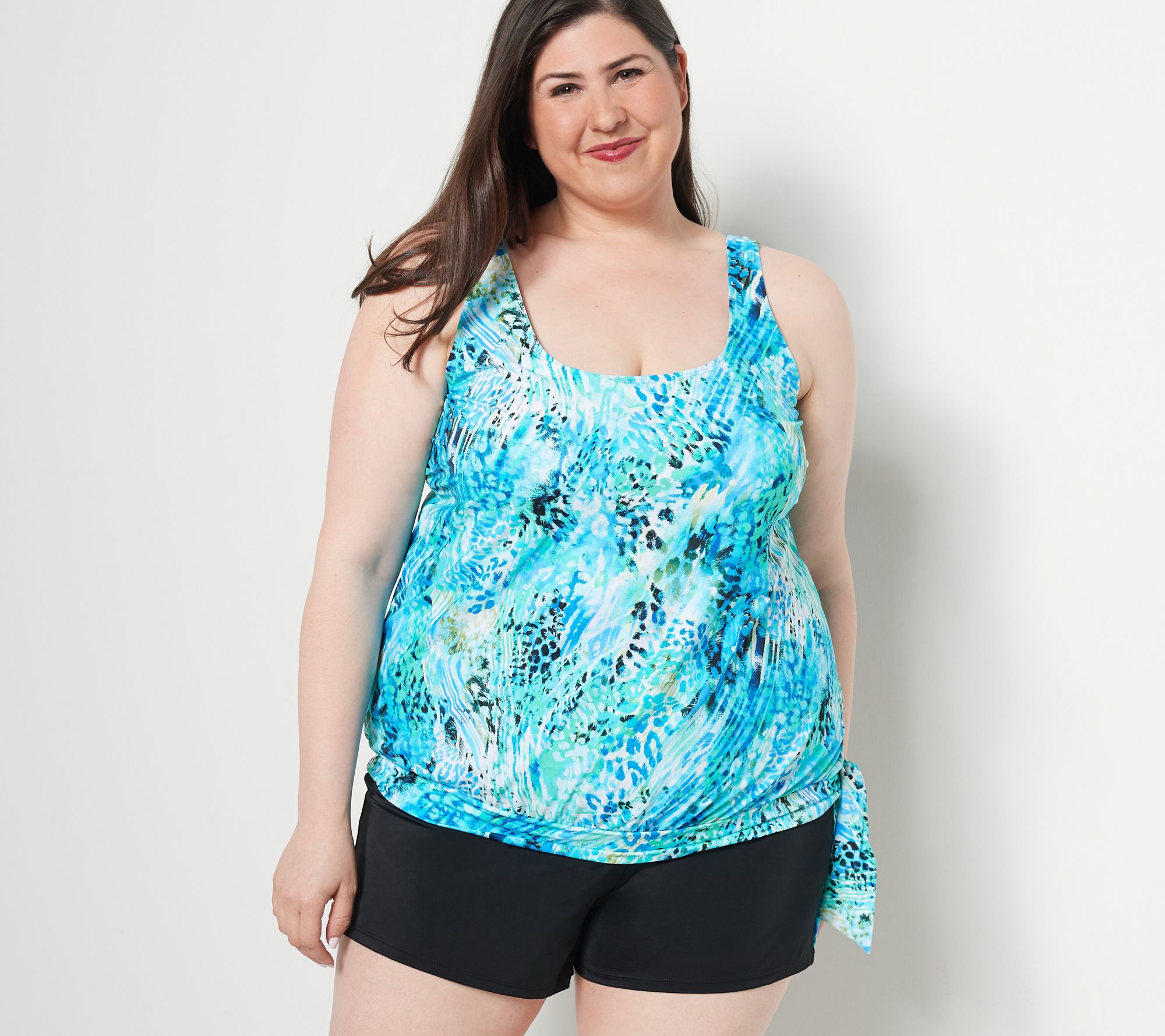 "As Is" Kim Gravel x Swimsuits For All Blouson Top and Shorts Set