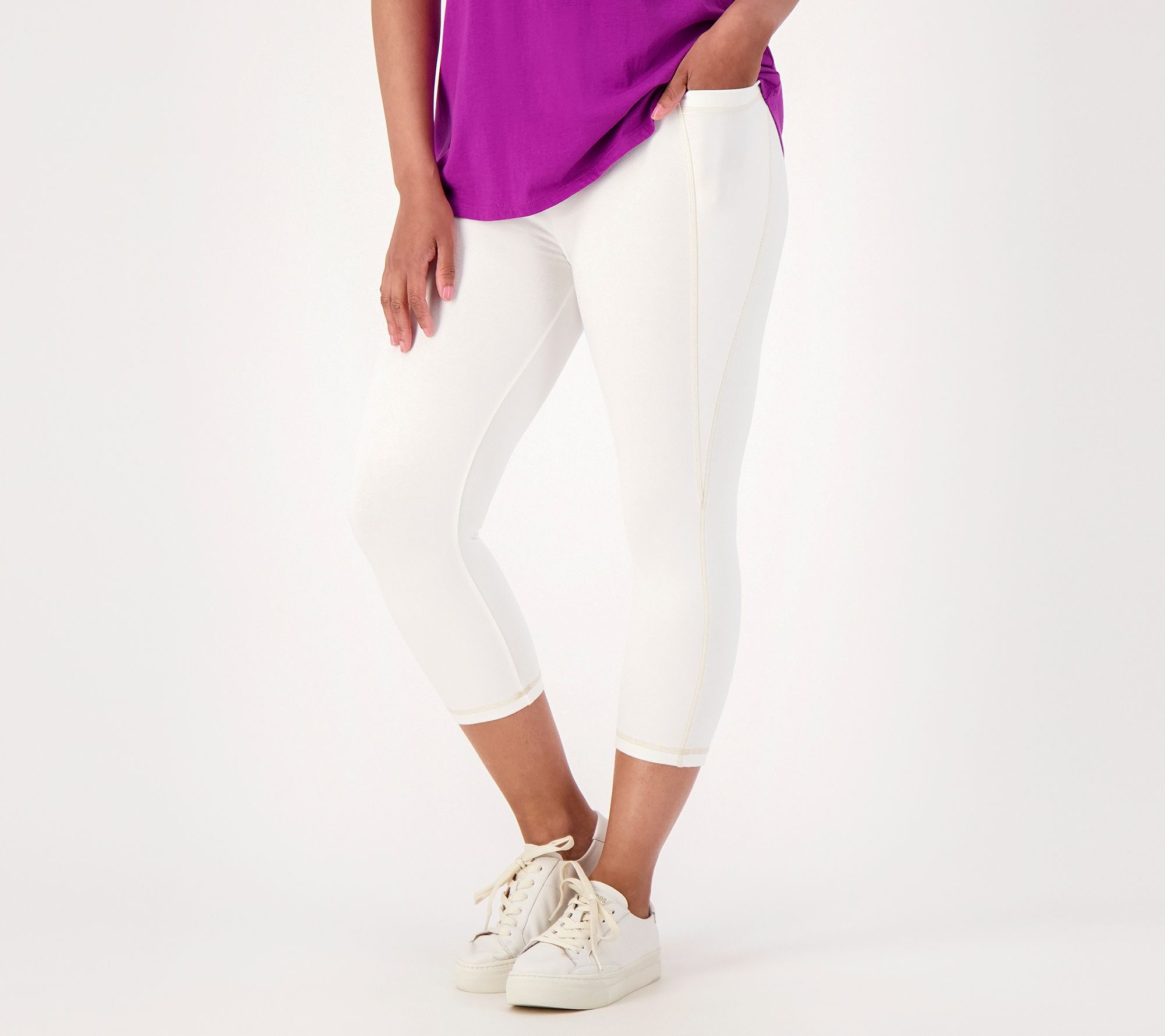 LOGO Layers by Lori Goldstein Petite Capris With Pockets