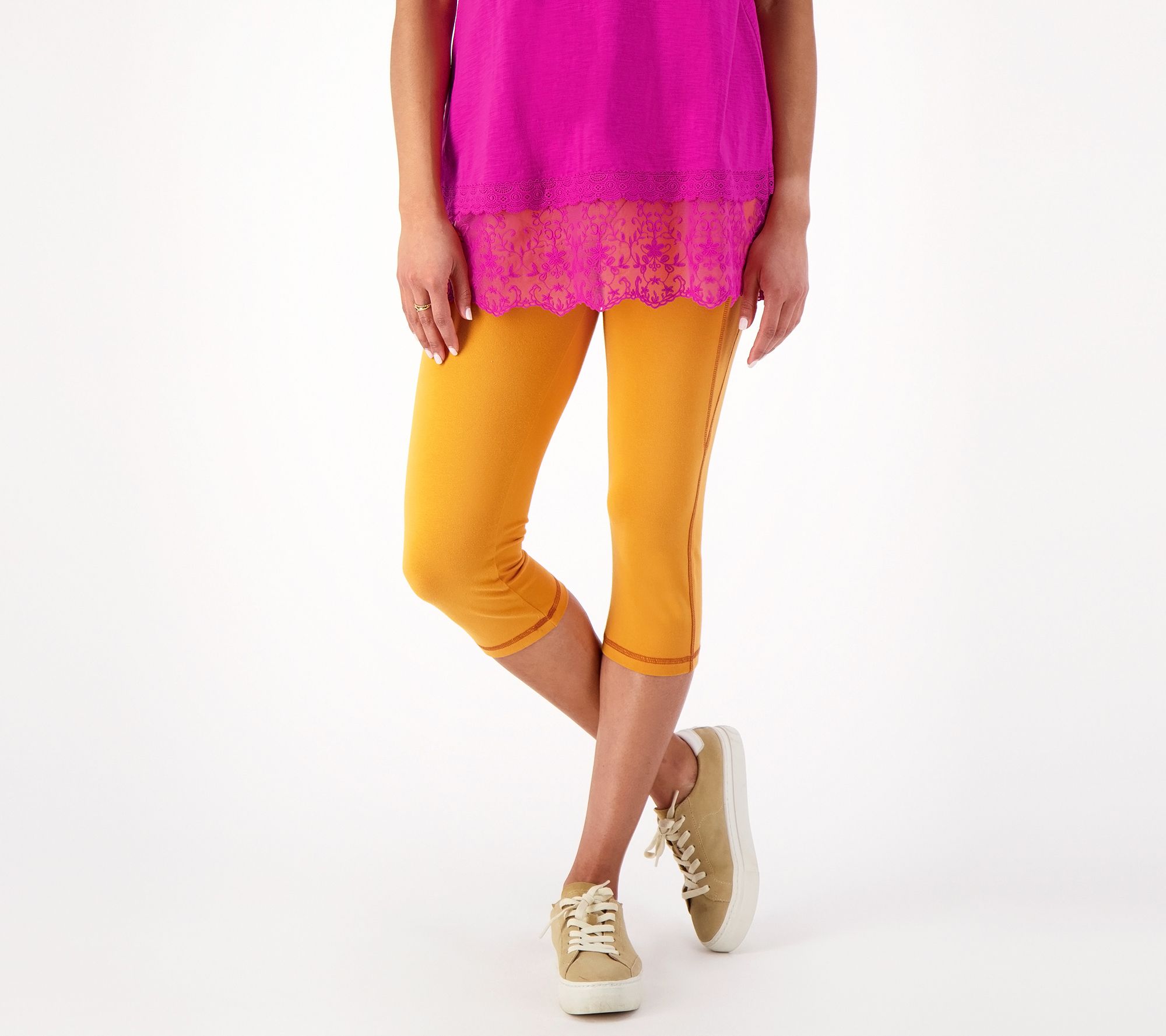 LOGO Layers by Lori Goldstein Petite Capris With Pockets