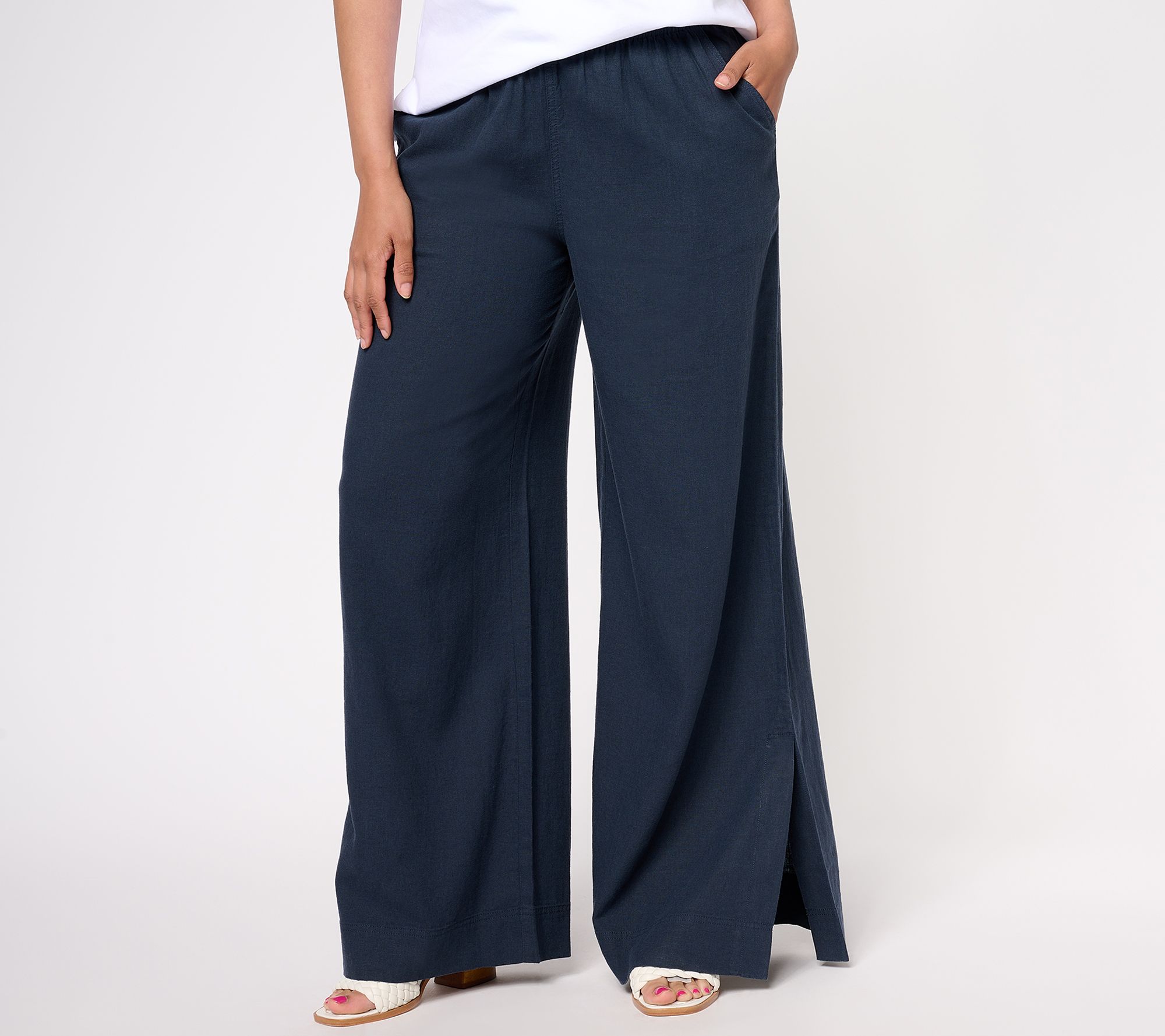 Athletic Works Women's Wide Leg Pants with Side Vents, Sizes XS