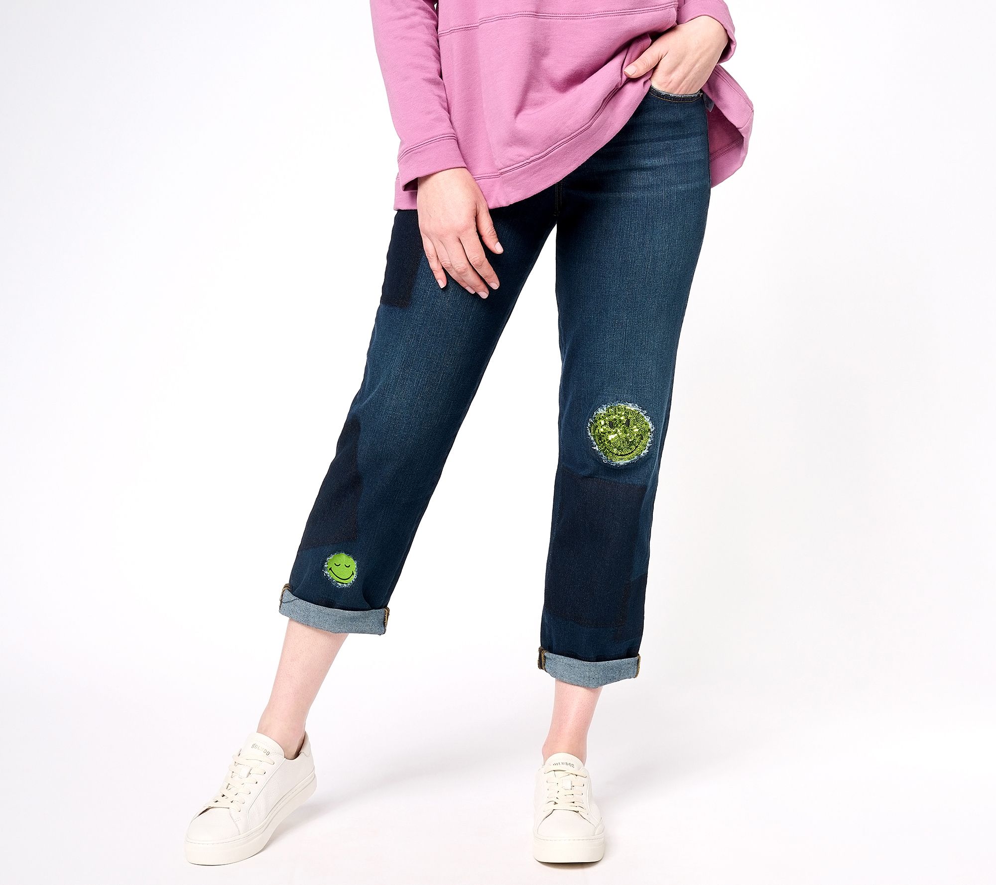 LOGO by Lori Goldstein x Smiley World Special Edition Petite Jeans