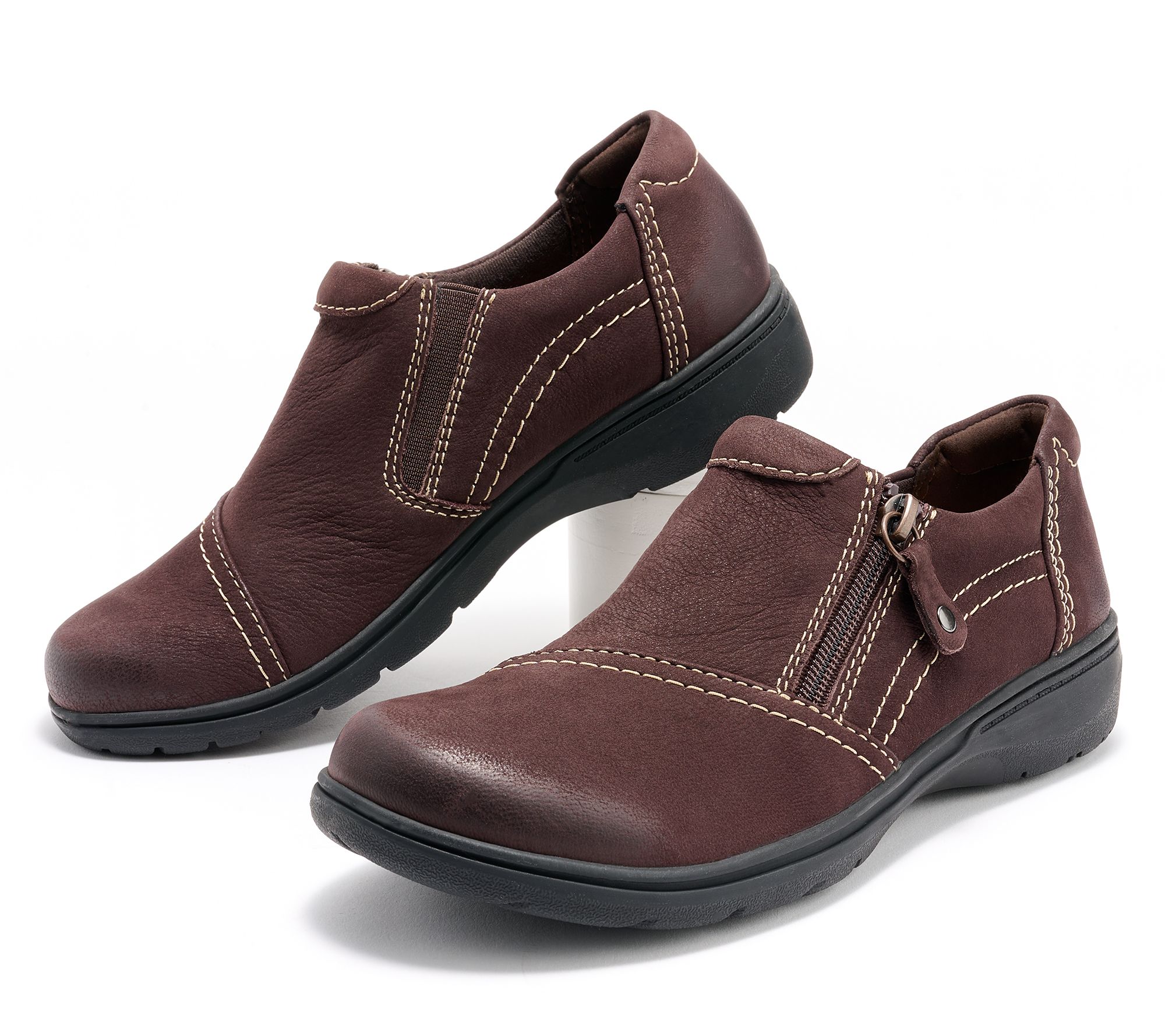 Clarks Collection Leather Slip-Ons - Carleigh Ray - QVC.com