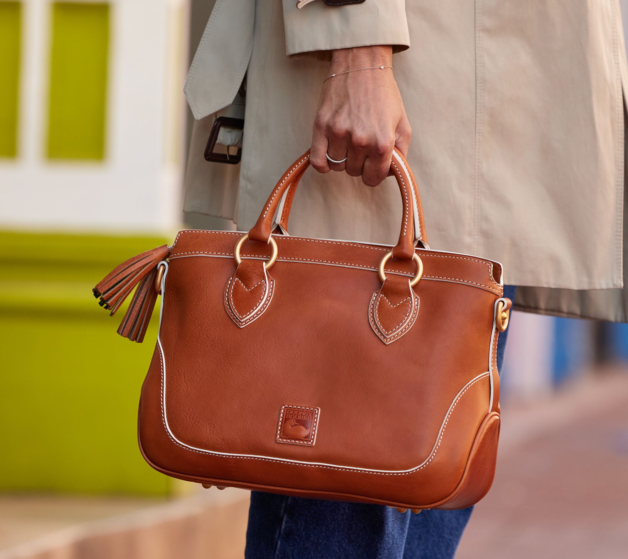 Dooney Bourke Florentine Leather Short Handle Shopper QVC