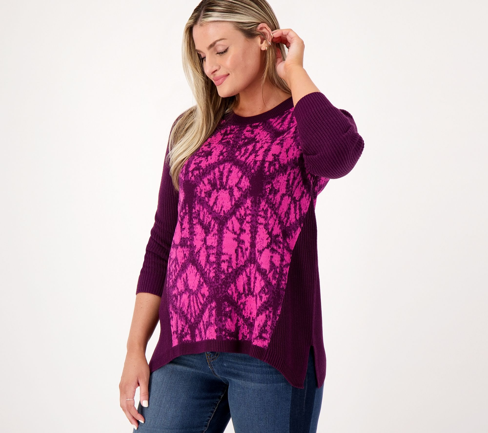 "As Is" LOGO by Lori Goldstein Abstract Ikat Sweater