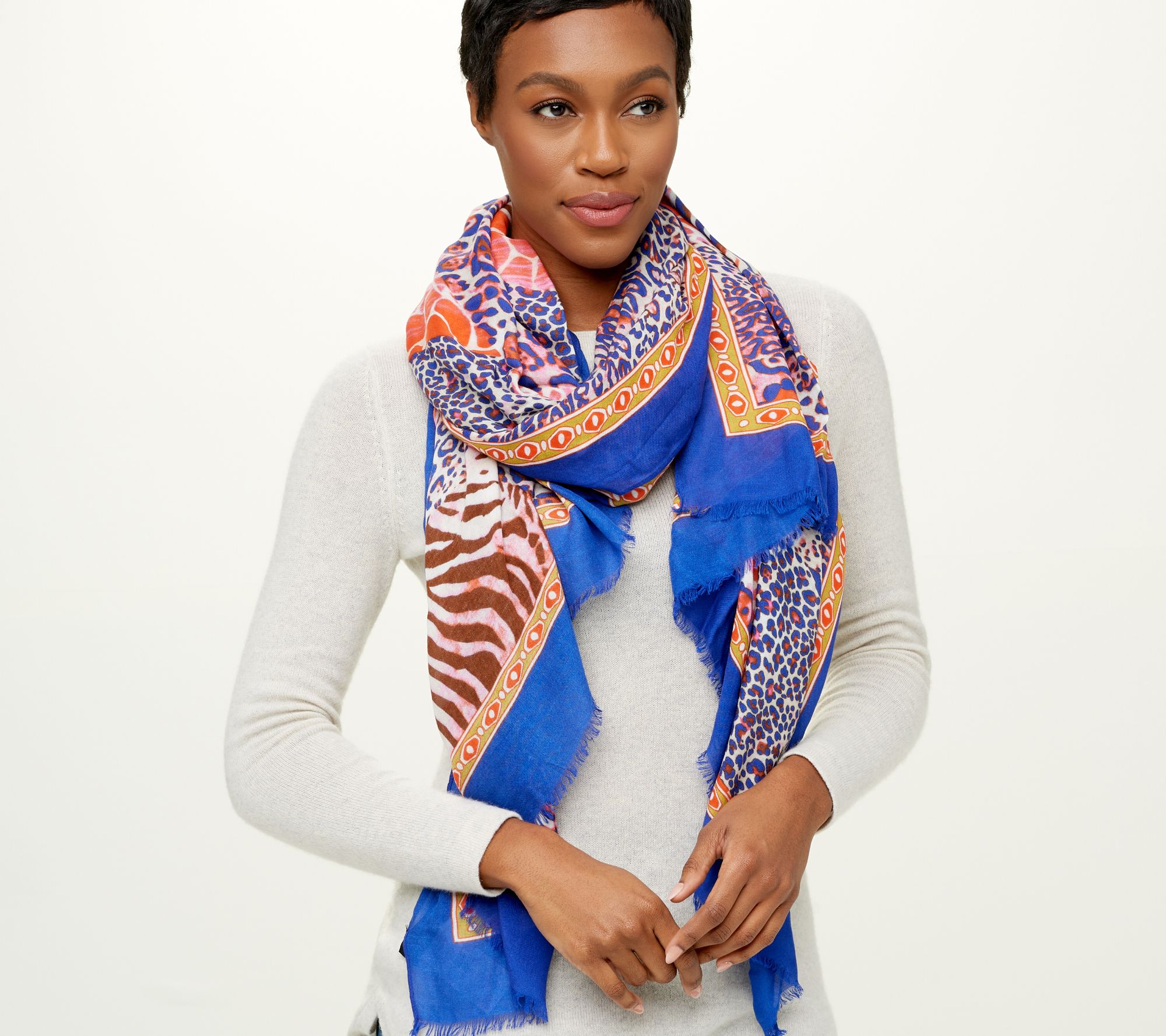 "As Is" Attitudes by Renee Electric Animal Print Scarf