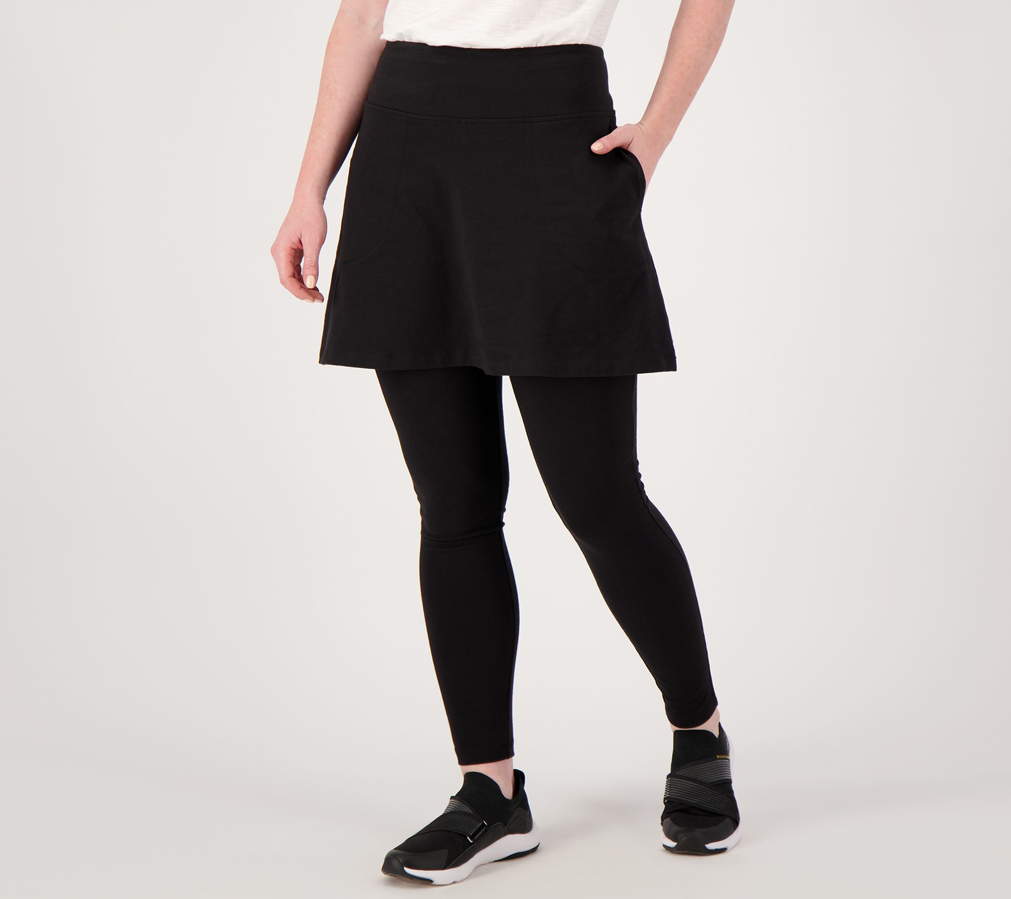 Women's leggings with outlet skirt attached