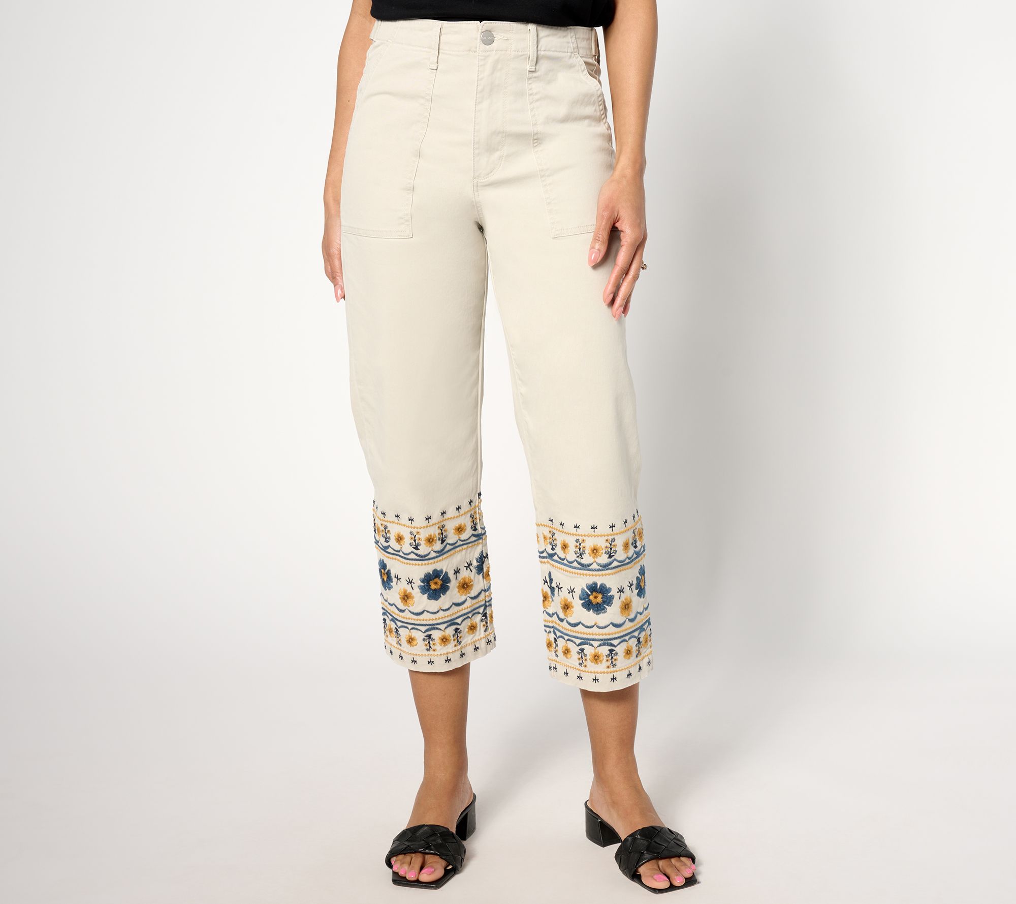 Wide Leg Rib Textured Knit Cropped Capri Gaucho Pants w/ Pockets