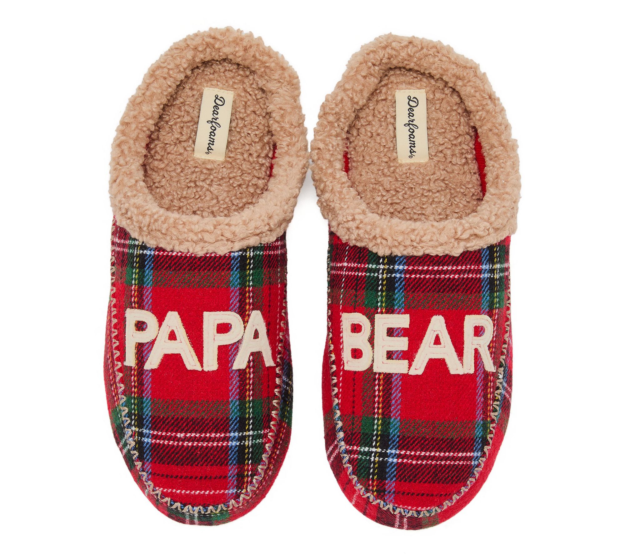 Dearfoams Papa Bear Matching Christmas Slippers