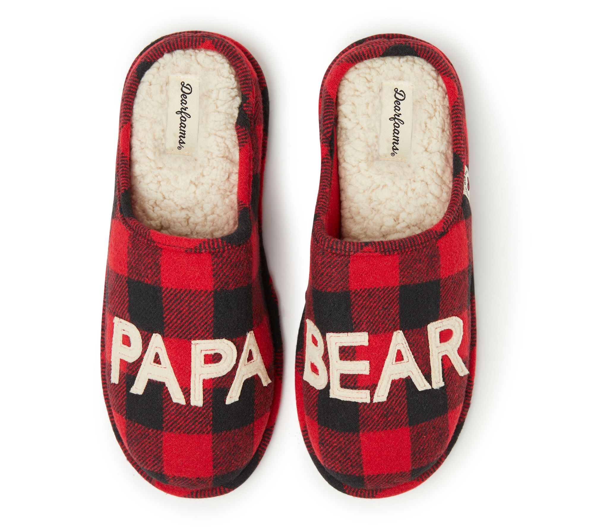 Dearfoams Papa Bear Matching Christmas Slippers
