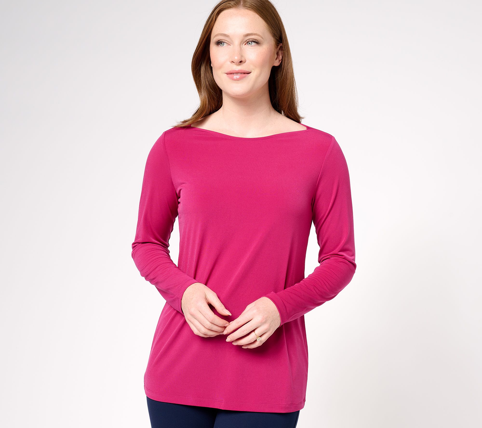 "As Is" Susan Graver Modern Essentials Liquid Knit Long Sleeve Top