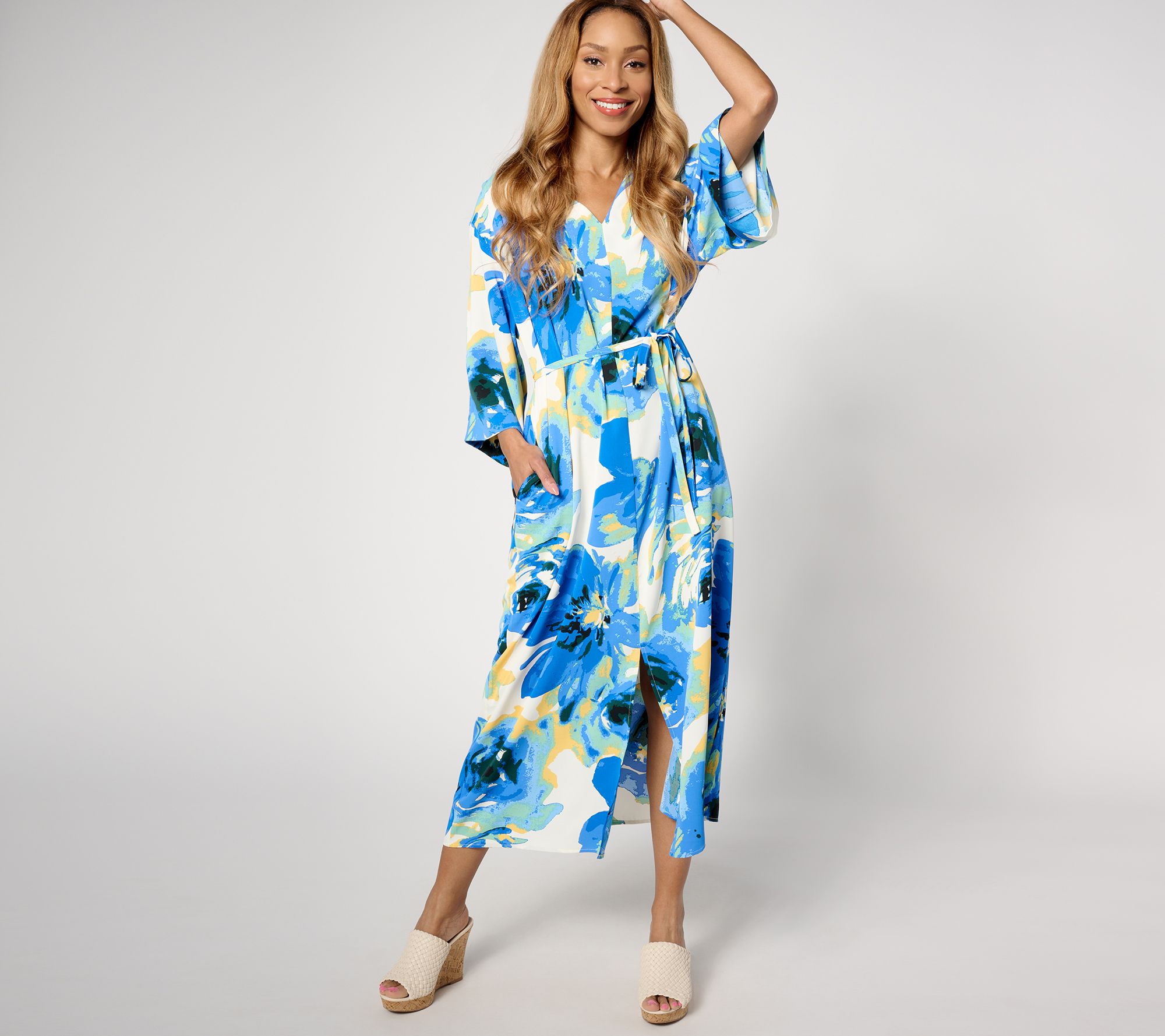 BEAUTIFUL by Lawrence Zarian Regular Printed Adjustable Tie Front Dress