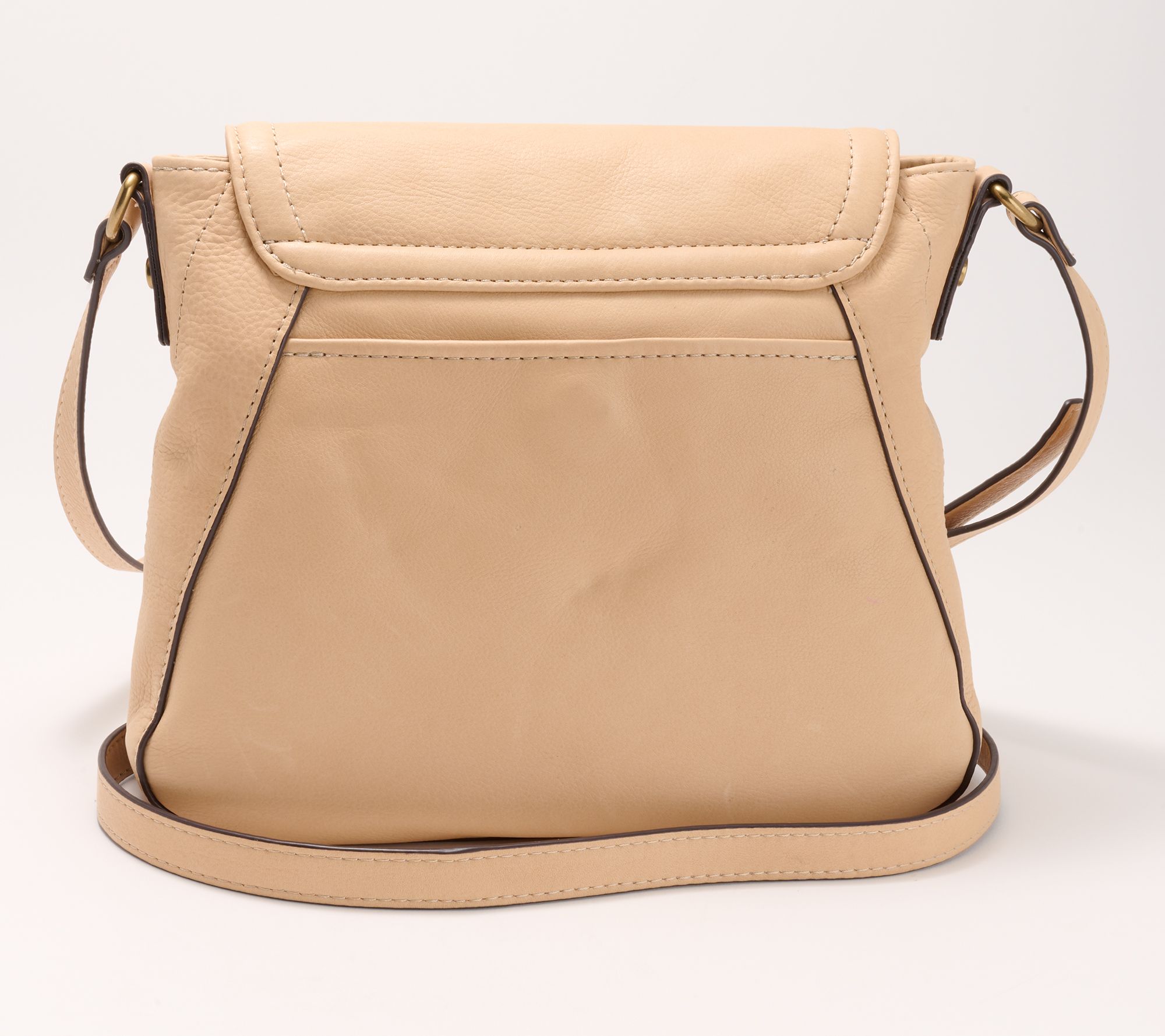 American Leather Co. Leather Ria Front Flap Large Crossbody - QVC.com