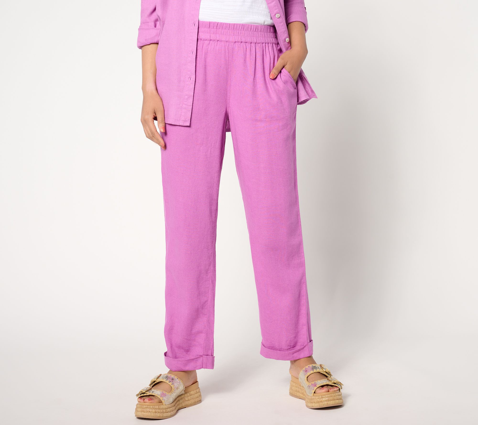 Beach Pants Qvc Denim And Company Pants Denim Beach Petite Jersey