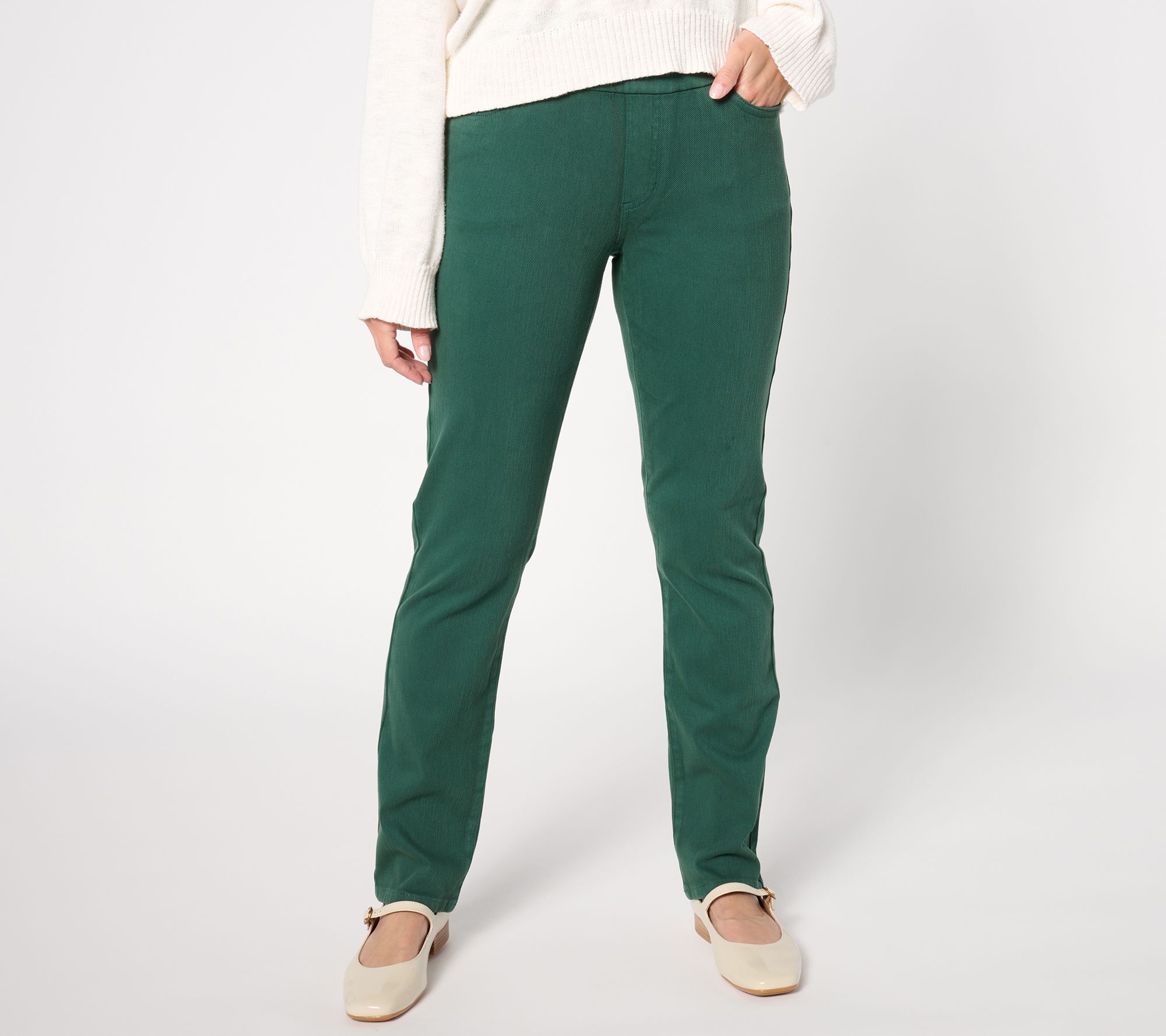 Coldwater Creek Regular Knit Denim Slim Leg Jeans