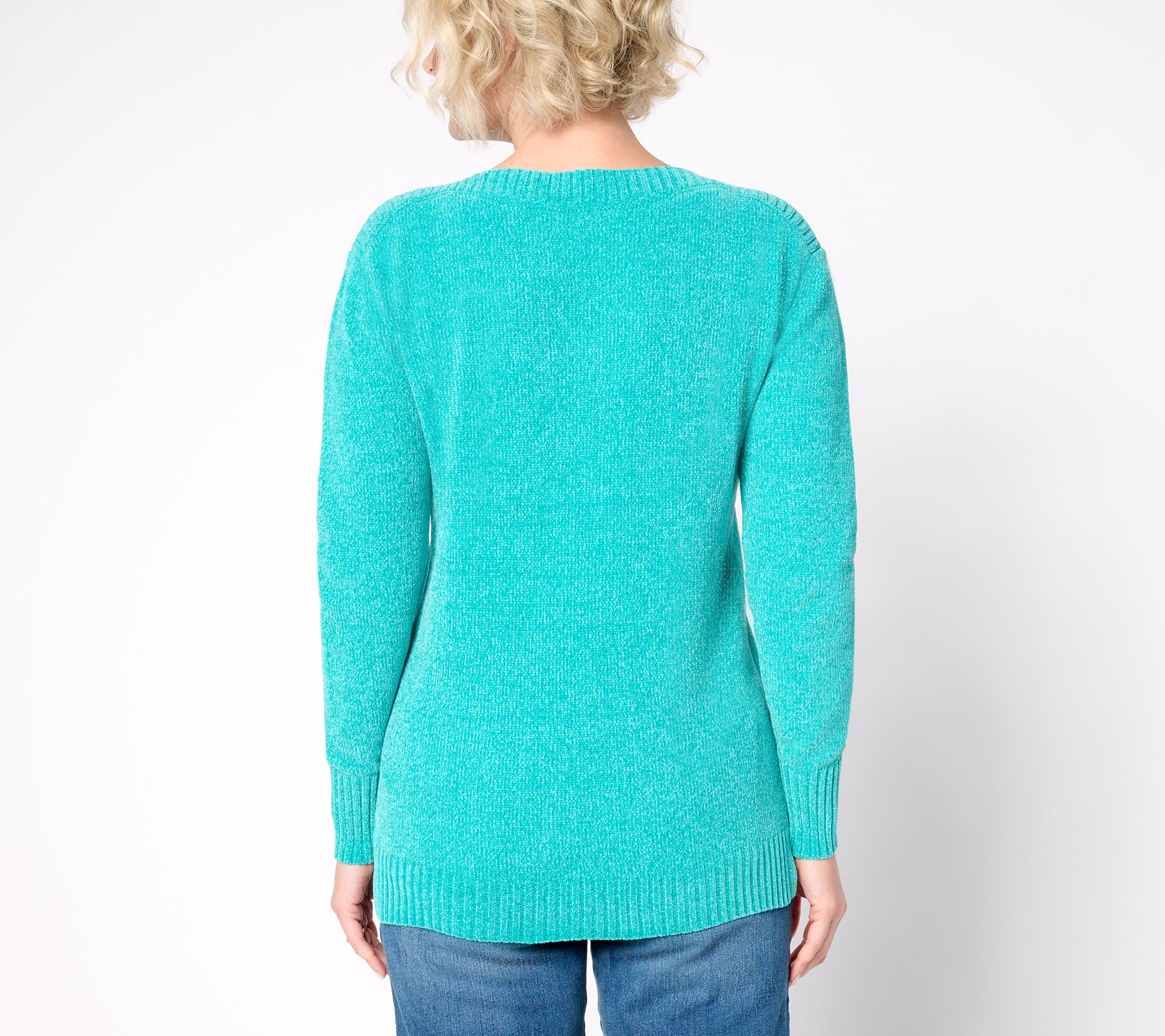 Belle by Kim Gravel Chenille Boat Neck Sweater - QVC.com