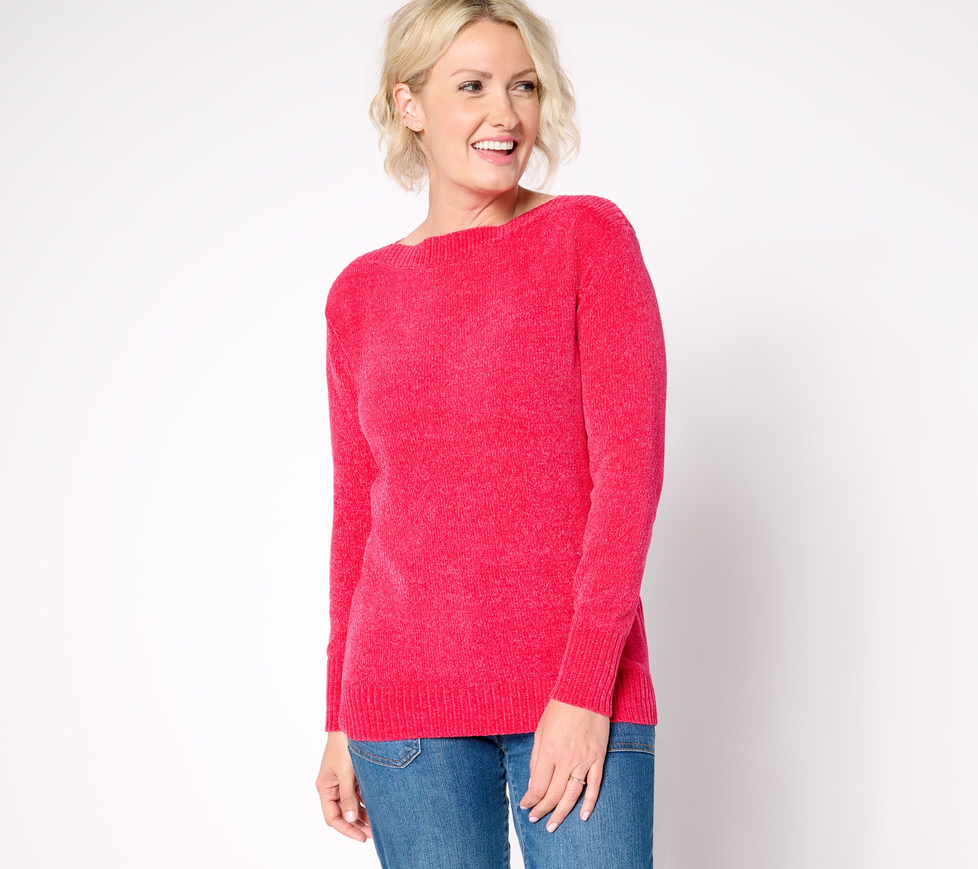 Belle by Kim Gravel Chenille Boat Neck Sweater
