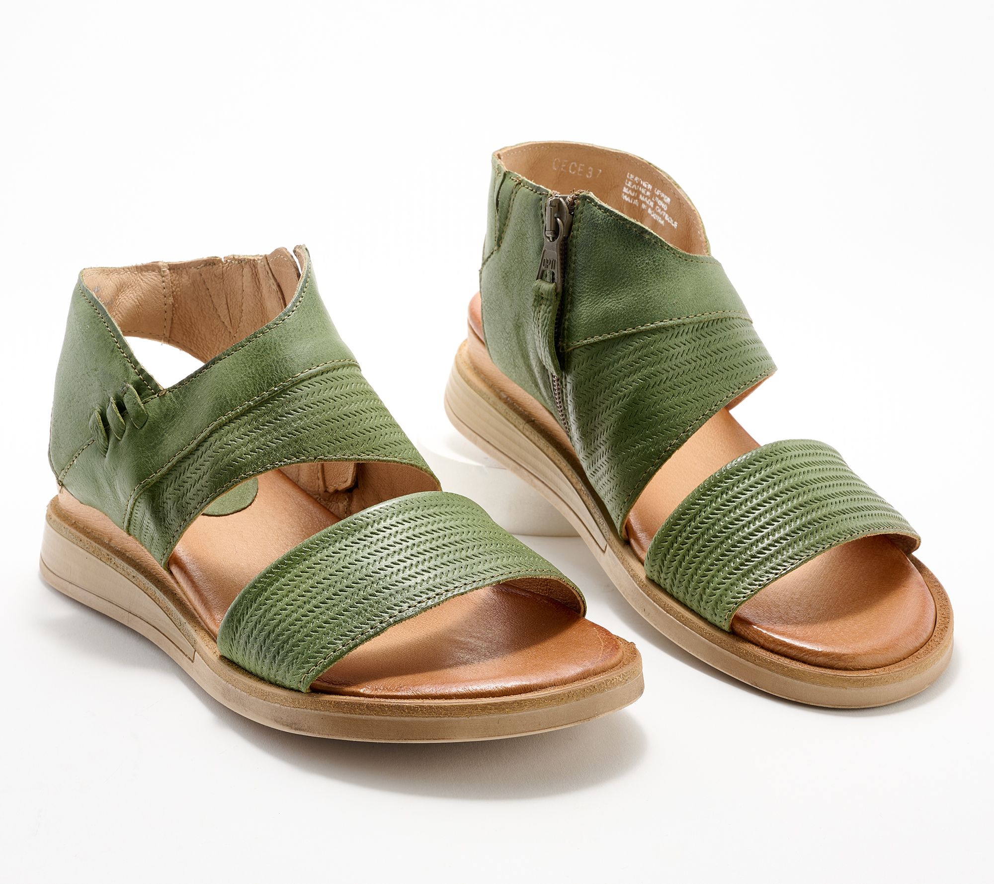 "As Is" Miz Mooz Wide Width Leather Sandals - Cece